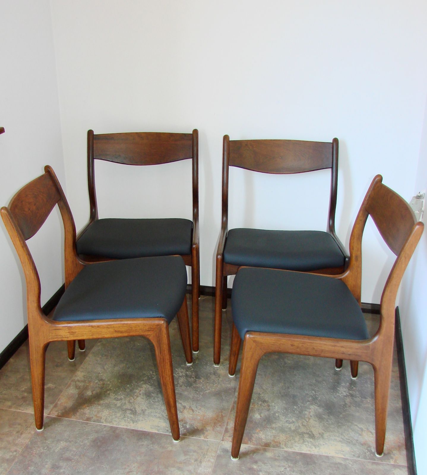 Set Of 4 Vintage Rosewood Chairs From The 1960s, Richbilt, Johannes Andersen Style photo for sale