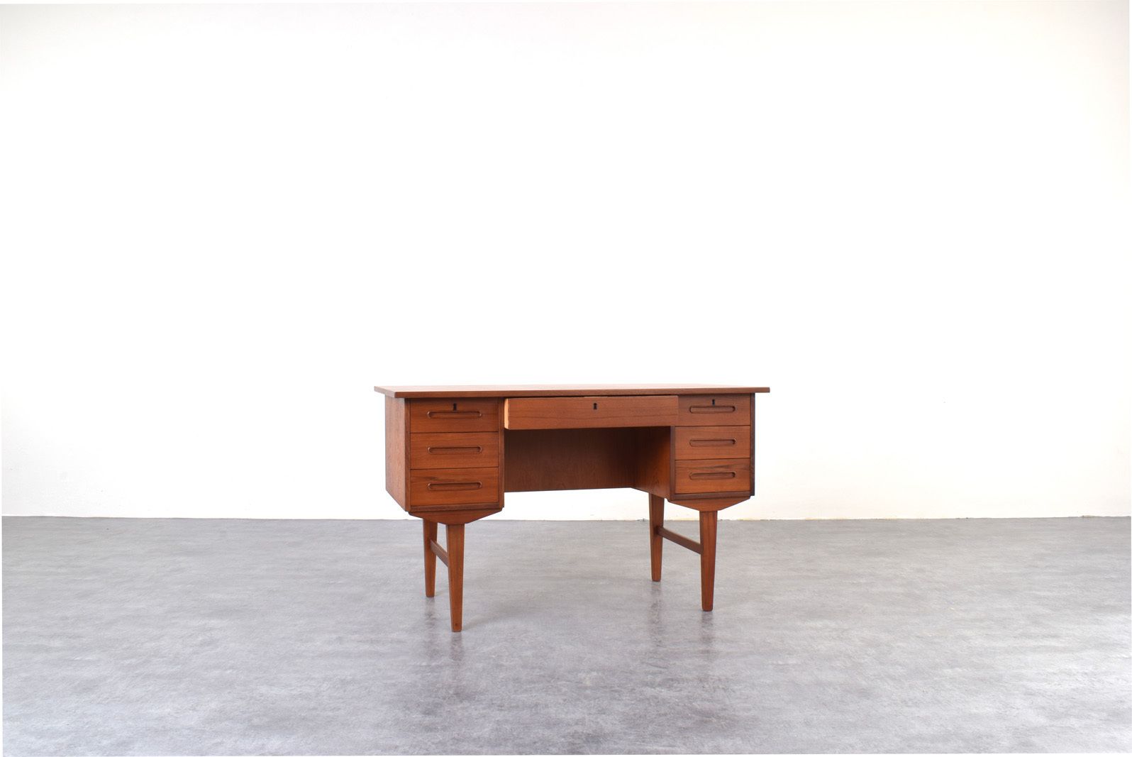 Mid Century Danish Teak Executive Desk, 1960s. photo Furniture