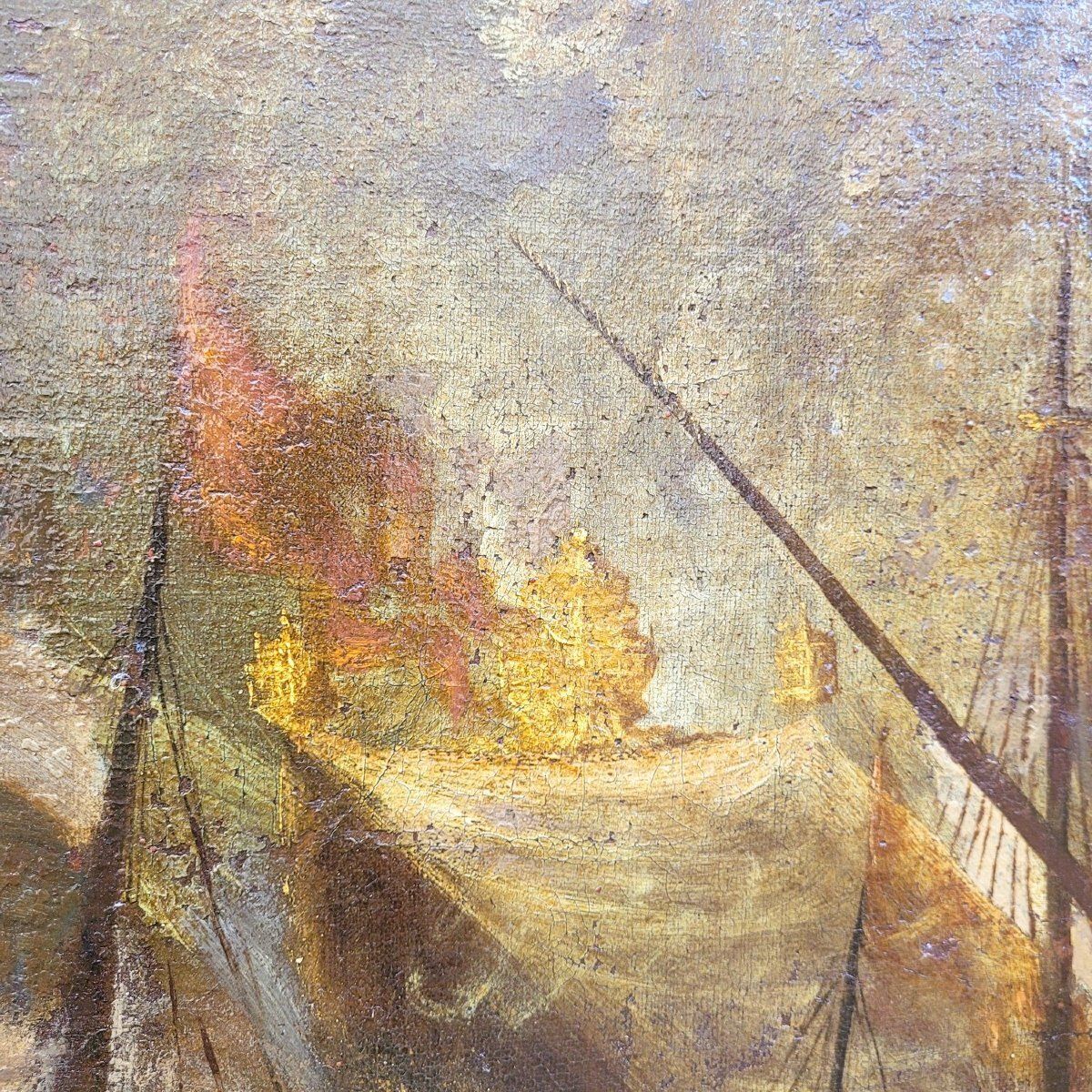 Battle Of Lepanto, 118x172cm, Oil On Canvas, Framed, 17th Century photo for sale