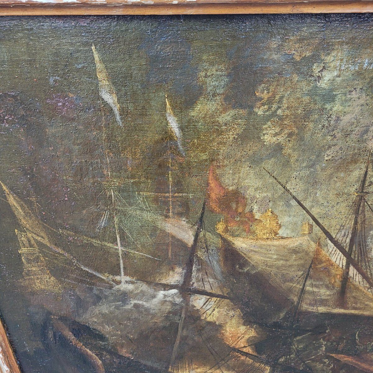 3800.0 Battle Of Lepanto, 118x172cm, Oil On Canvas, Framed, 17th Century photo