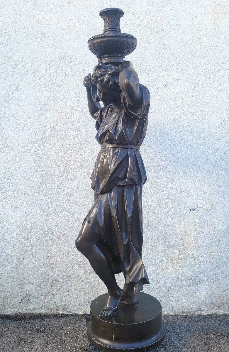 Large Sculpture, 185cm High, Woman In Wood, 19th Century photo buy
