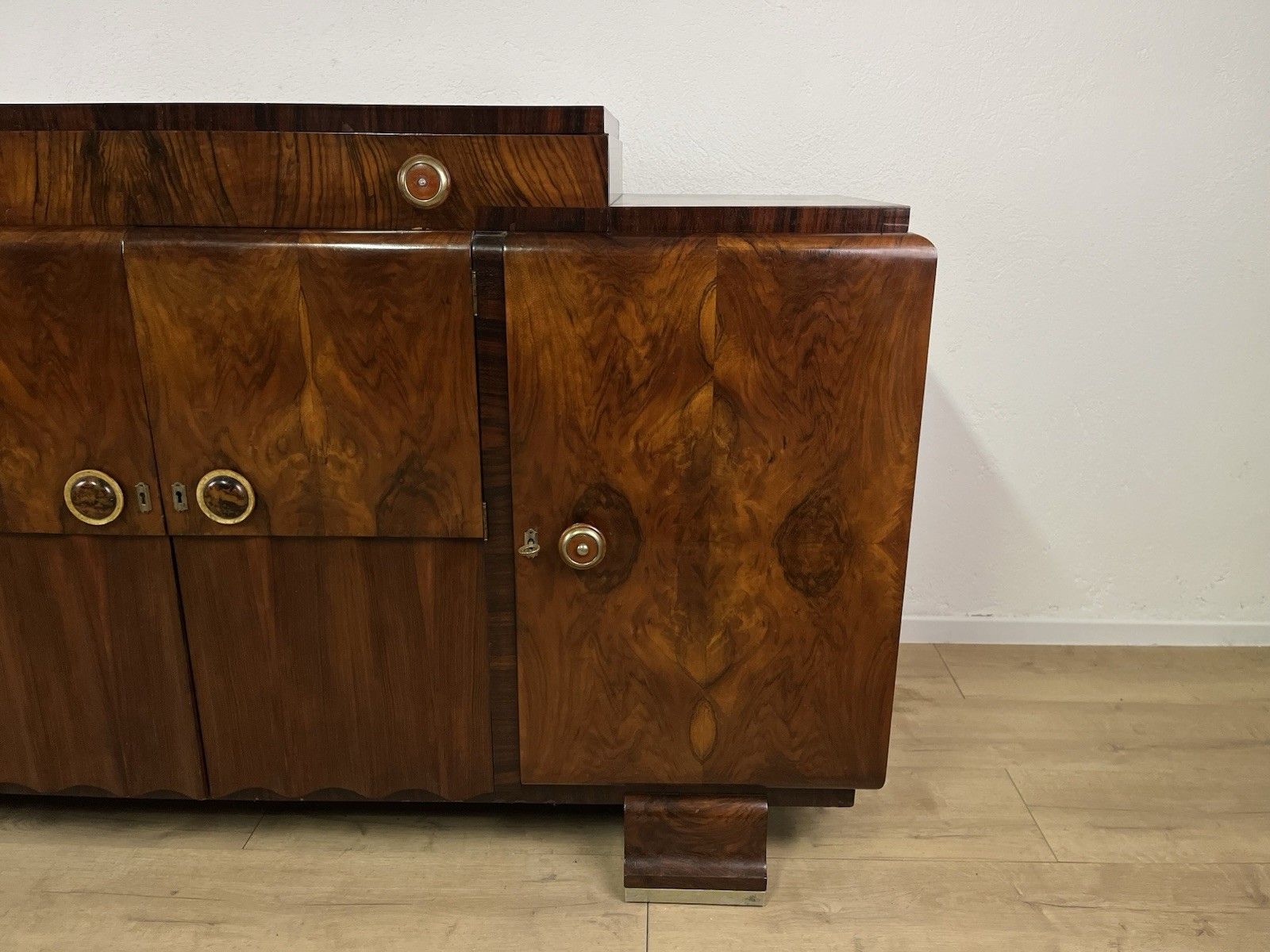 40’s Vintage Design Rationalist Root Wood Furniture Sideboard photo Furniture