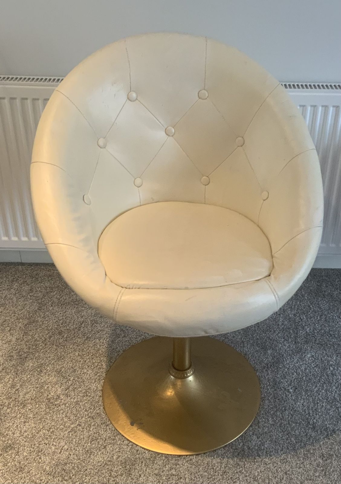 Danish Swivel Bucket Leather Chair 1980s  Retro