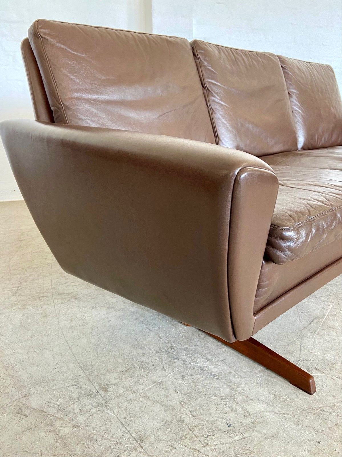 Vintage Retro Danish Mid Century G. Thams  3 Person Sofa  In Brown Leather photo 2295.0