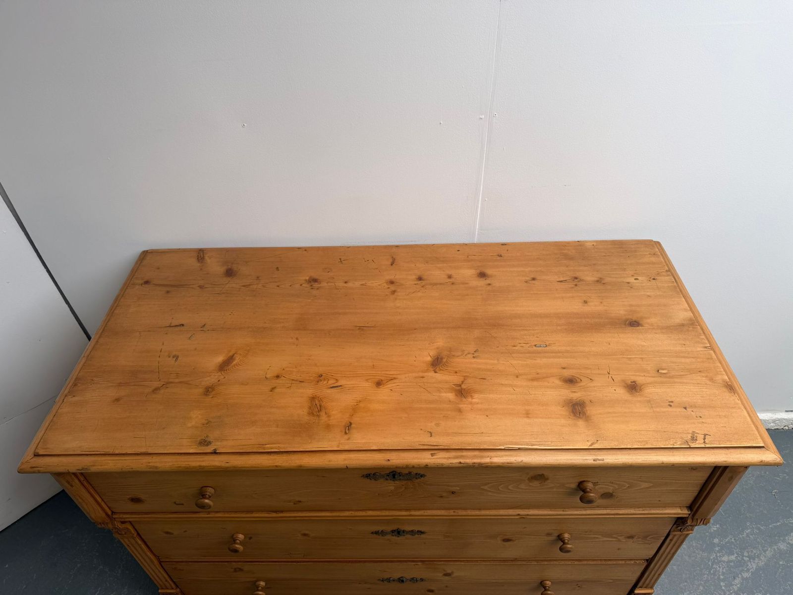 A Low Wide Pine Hungarian Victorian Waxed 3 Drawer Chest Of Drawers photo 795.0