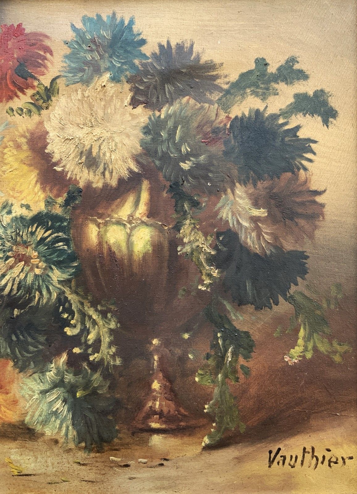 Fine 19th Century Swiss Floral Still Life Oil Painting For Minor Tlc (2 Of 2) photo 299.0