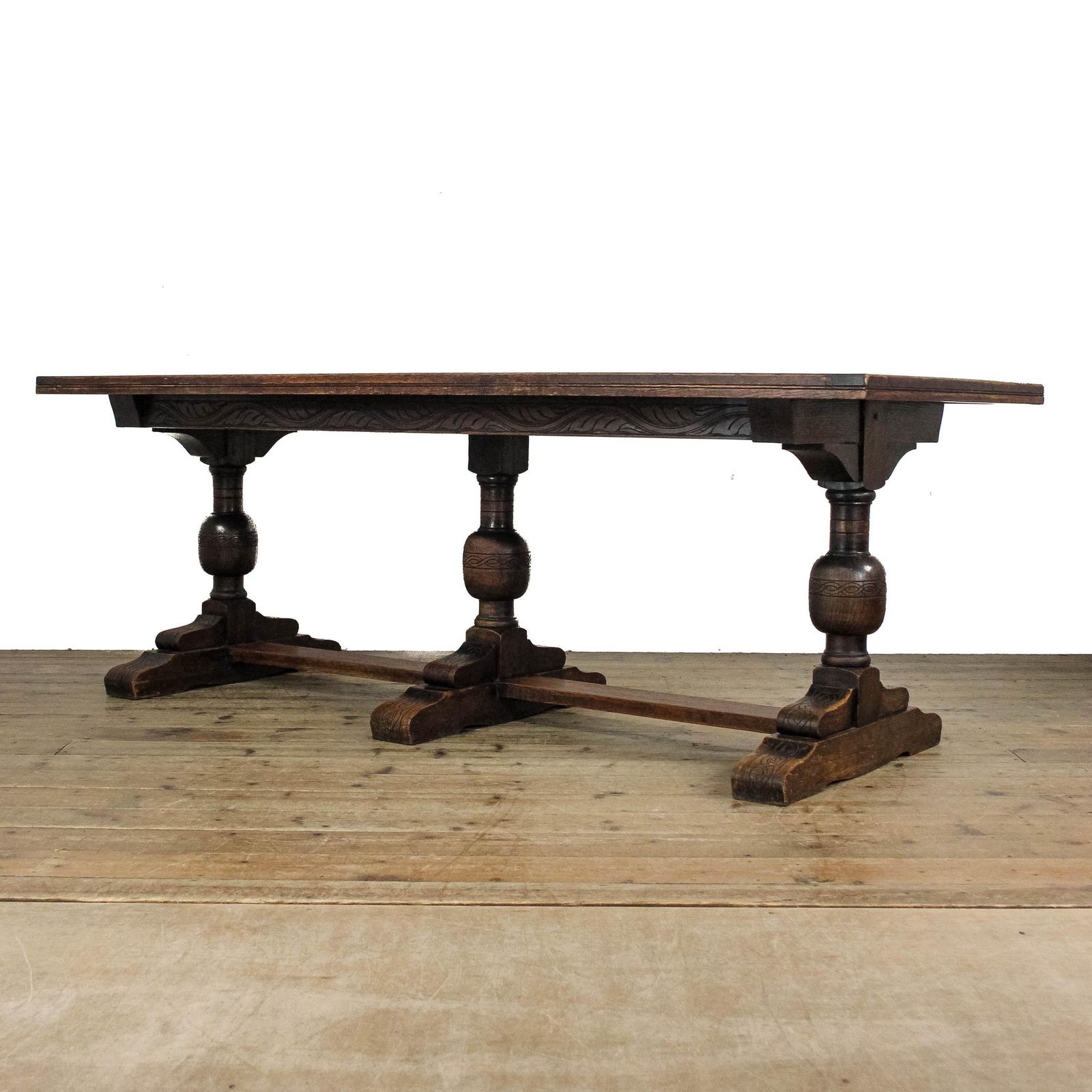 Antique Large Oak Refectory Dining Table | Vintage Table | Vintage Kitchen Table | Dining Table | Vintage Oak Tables (M 6761)