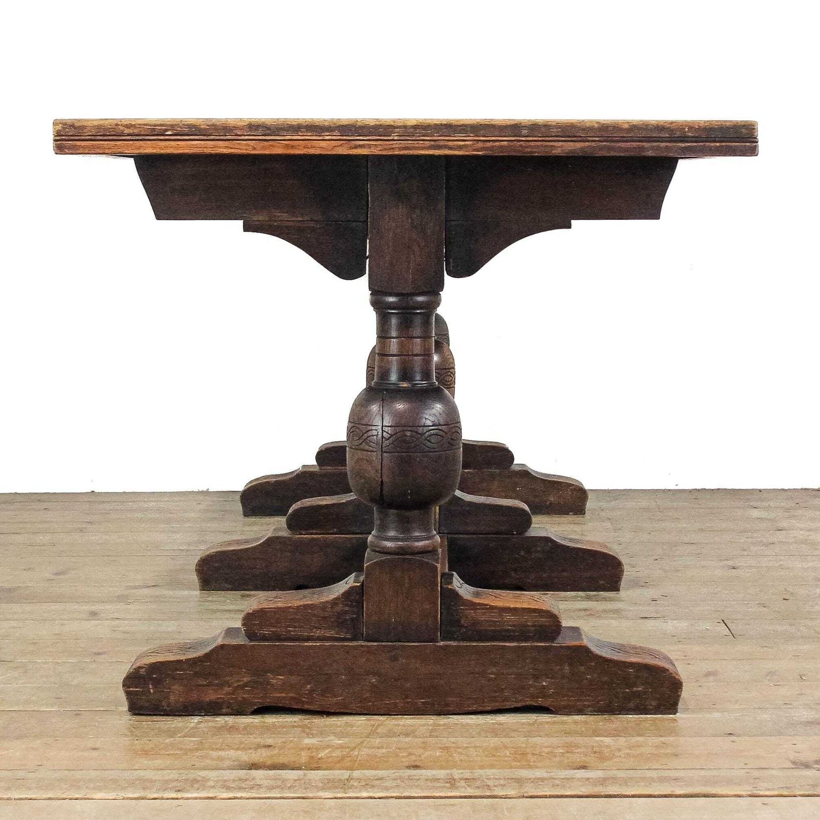 Antique Large Oak Refectory Dining Table | Vintage Table | Vintage Kitchen Table | Dining Table | Vintage Oak Tables (M 6761) photo Furniture