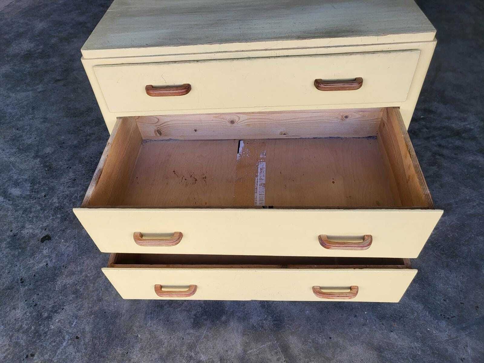 photo furniture Vintage Small Low Painted Chest Of Drawers 3 Drawers