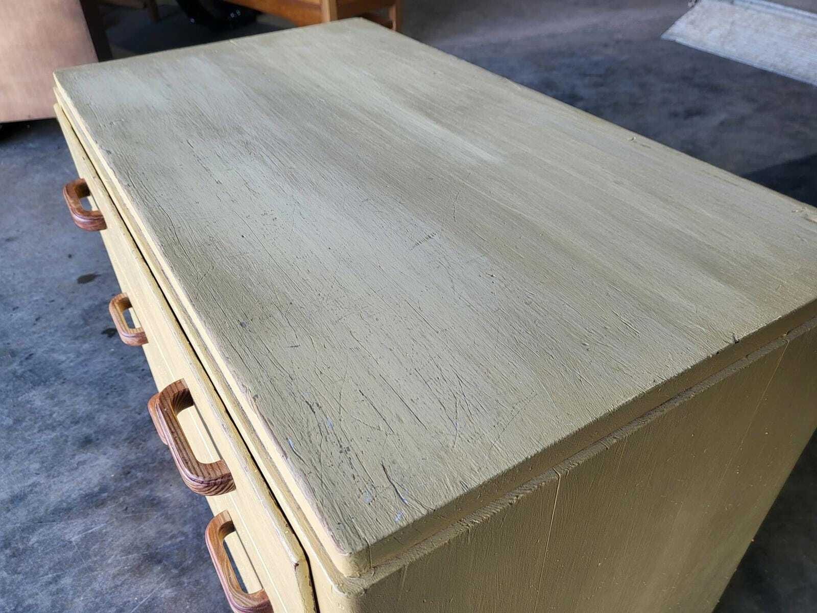 photo for sale Vintage Small Low Painted Chest Of Drawers 3 Drawers
