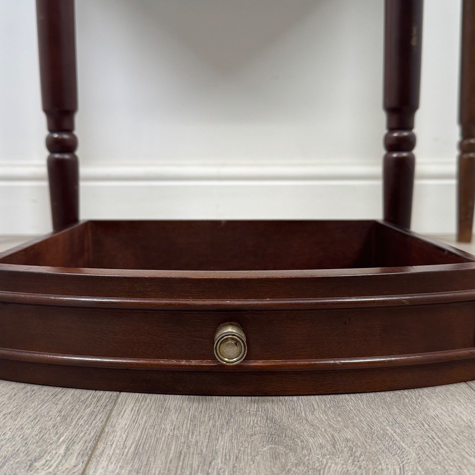 Furniture Antique 20th Century Small Demi Lune Side Table In Mahogany ( Af 5355 ) photo