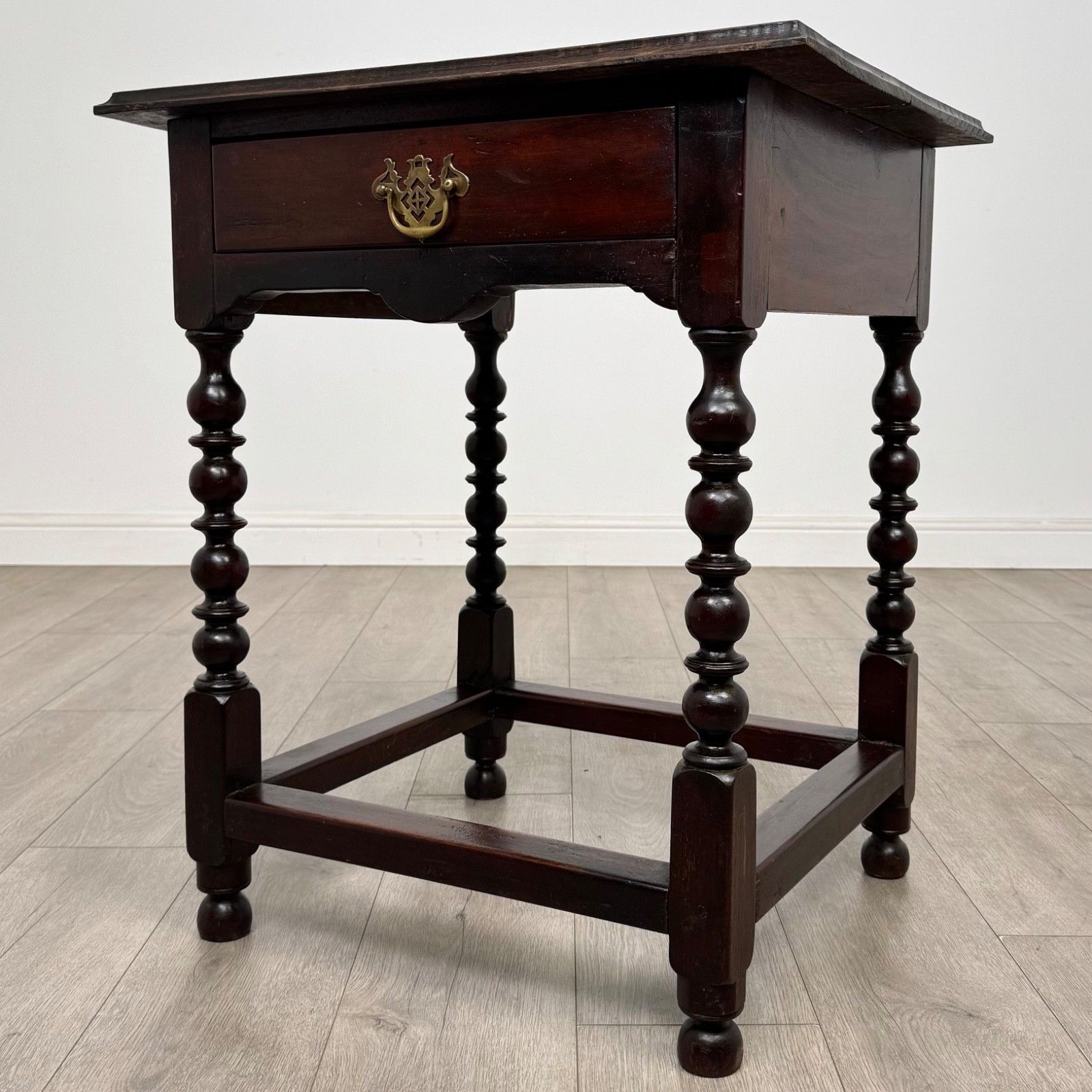 Antique 19th Century Bobbin Turned Side Table In Oak ( Af 5369 ) photo furniture