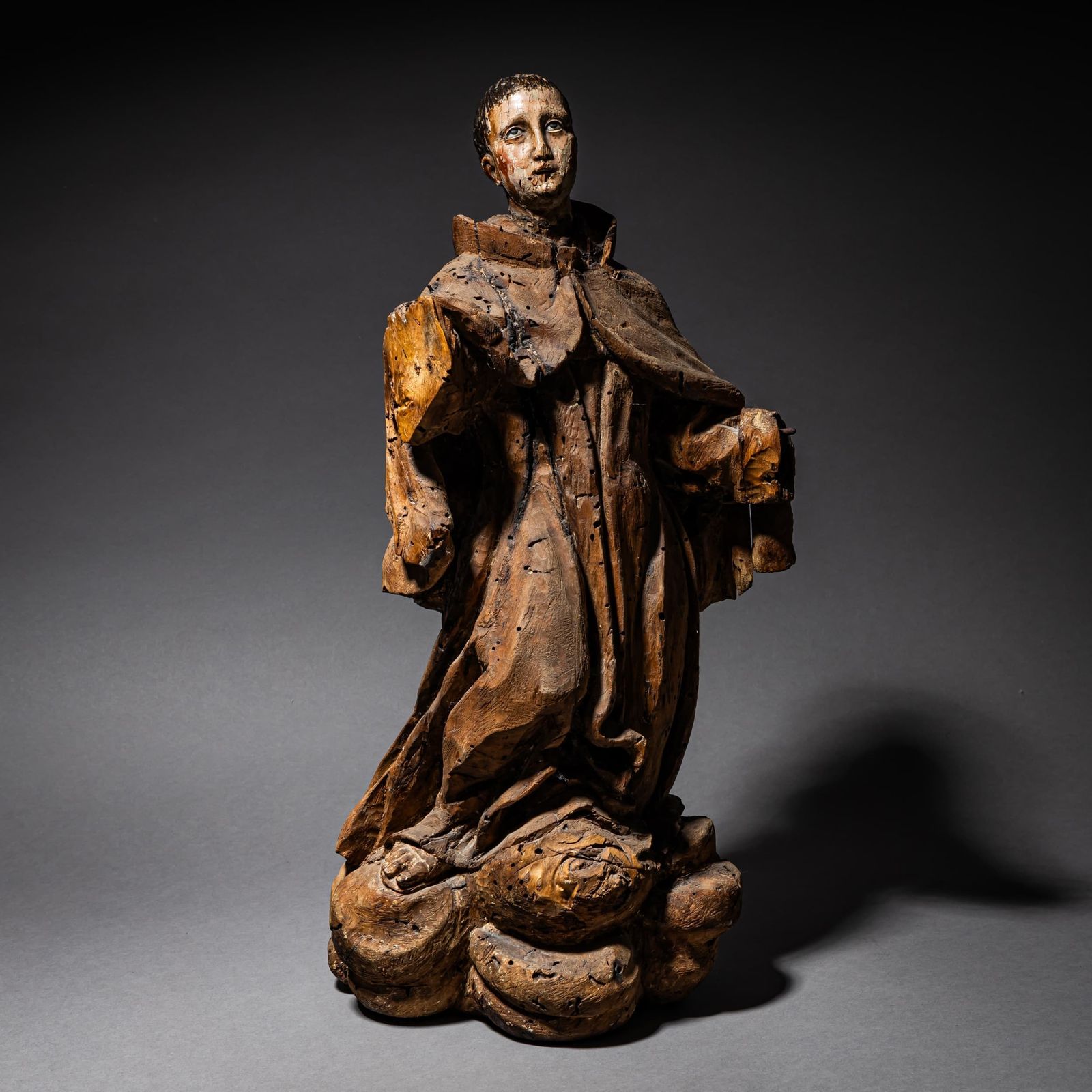 Wooden Sculpture Of Saint Francis Of Assisi, 18th Century