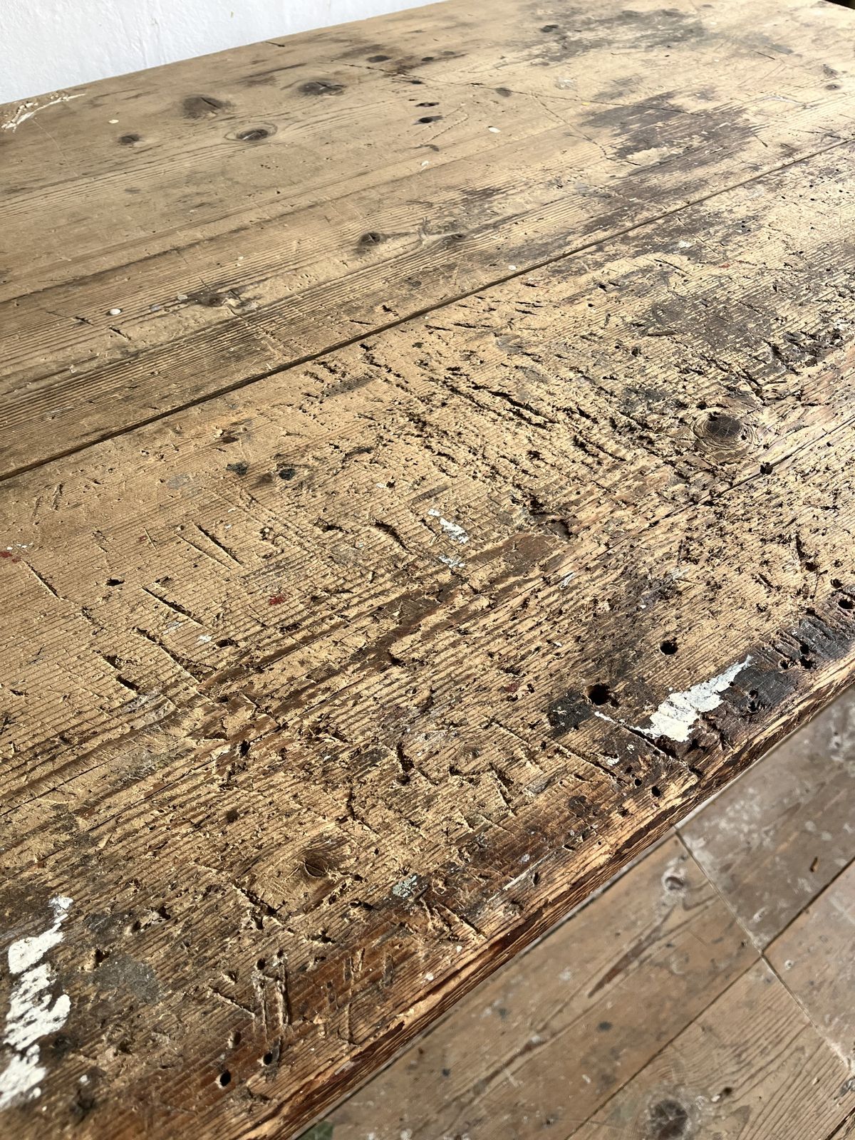 A Very Rustic Characterful Artists Studio Workshop Table photo Furniture