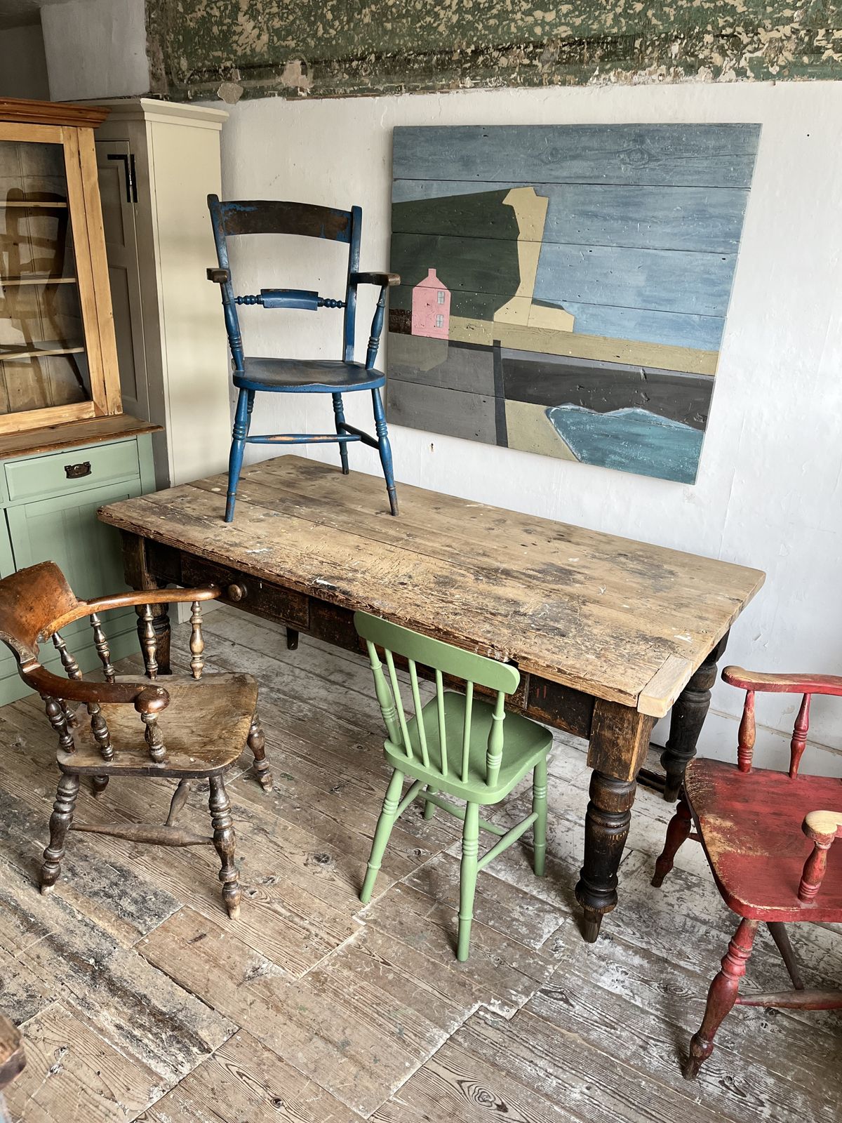 photo for sale A Very Rustic Characterful Artists Studio Workshop Table