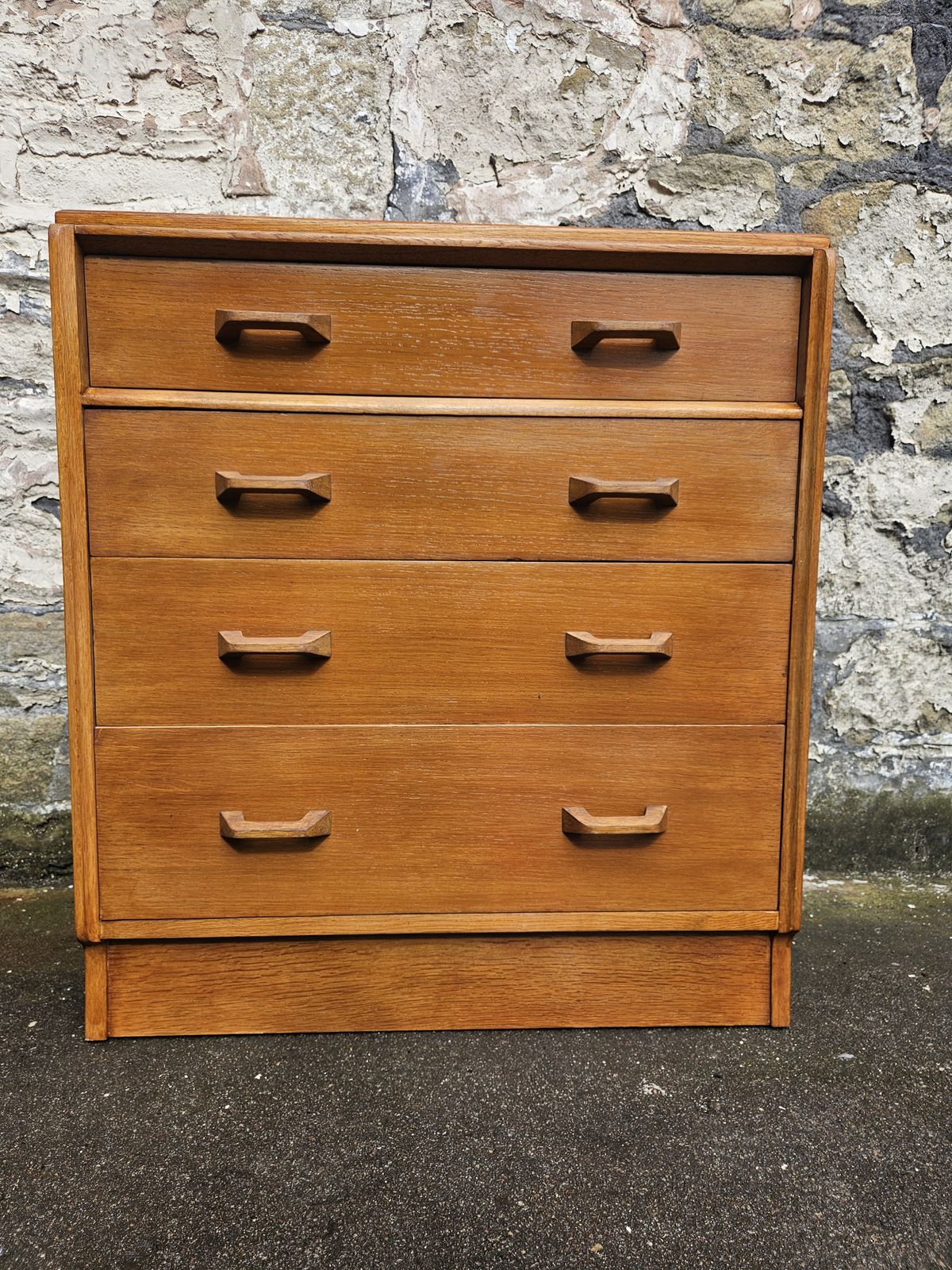 G Plan Oak Chest Of Drawers: Mid Century Modern Brandon Range Four Drawer Tallboy photo for sale