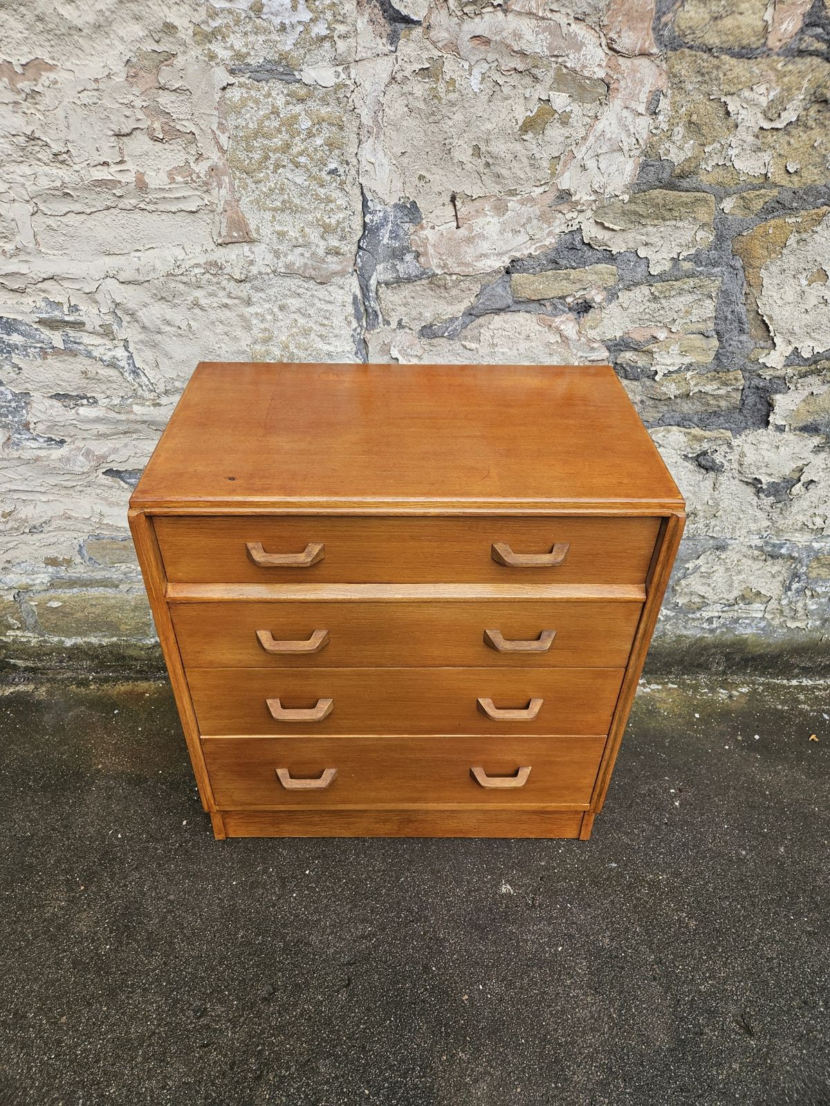 G Plan Oak Chest Of Drawers: Mid Century Modern Brandon Range Four Drawer Tallboy photo 375.0