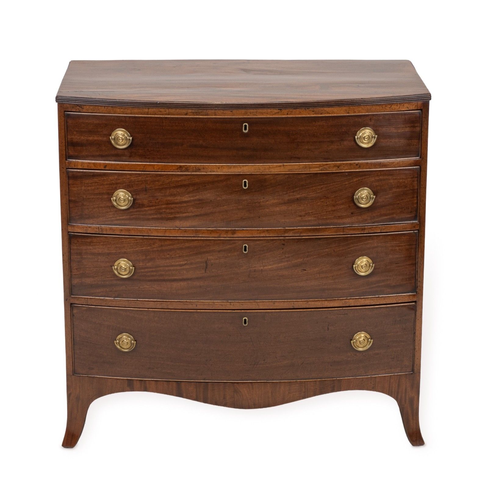 Regency Mahogany Bow Front Chest Of Drawers, English, C.1800–1820
