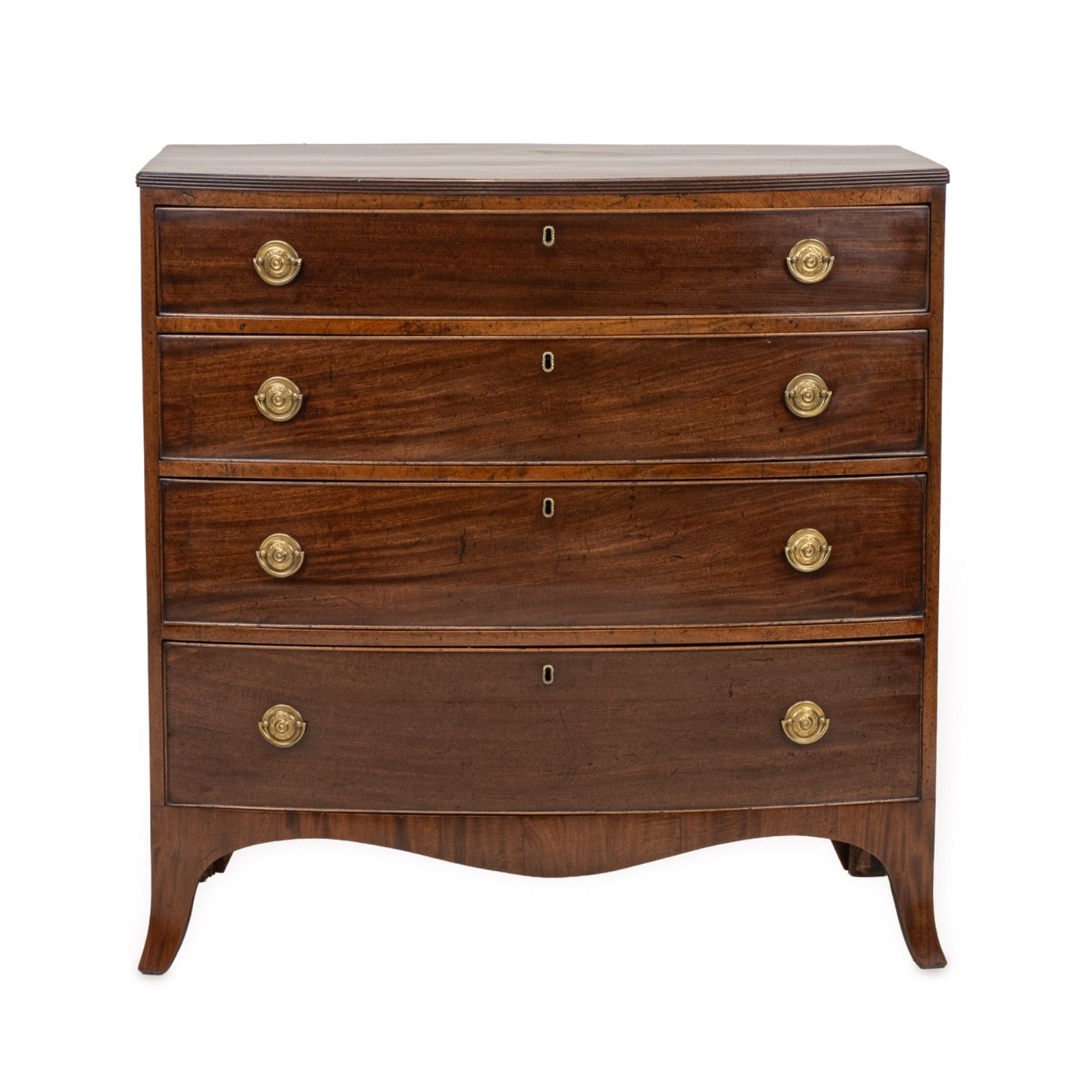 Regency Mahogany Bow Front Chest Of Drawers, English, C.1800–1820 photo for sale