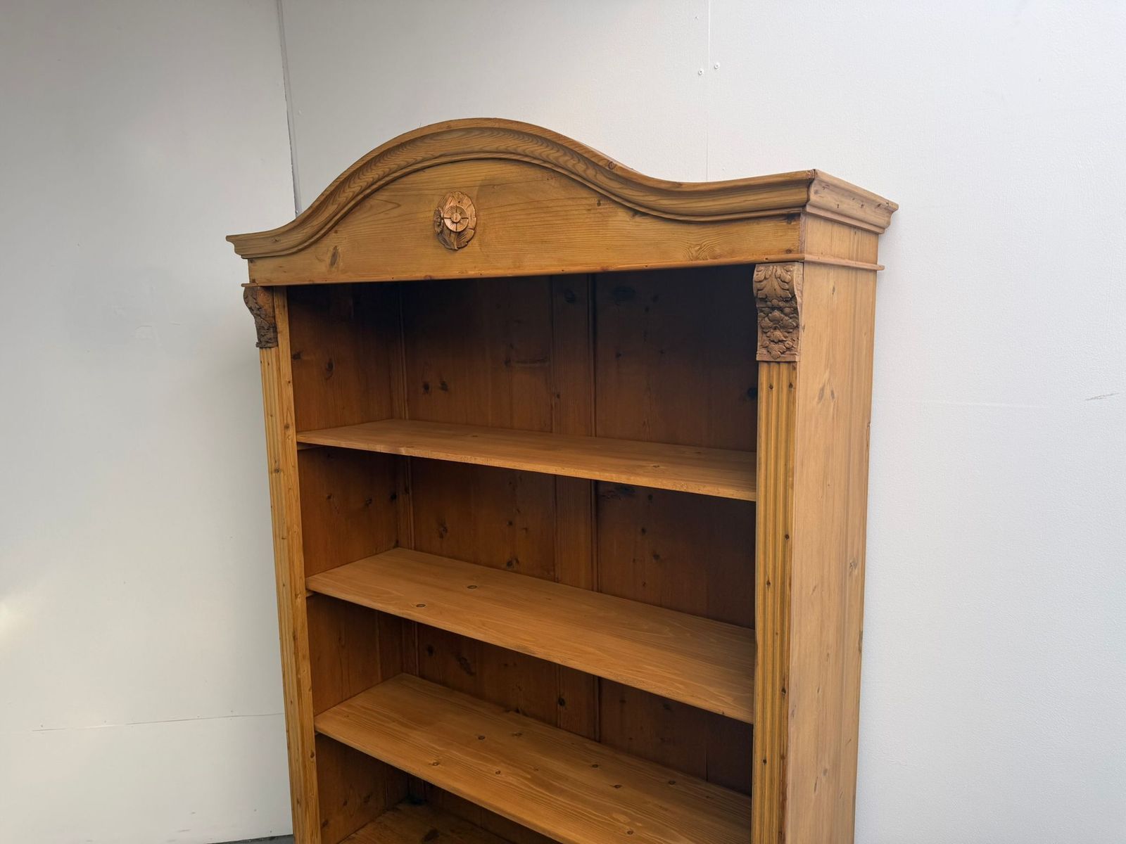 A Superbly Waxed Antique Pine Original Adjustable Bookshelf photo furniture