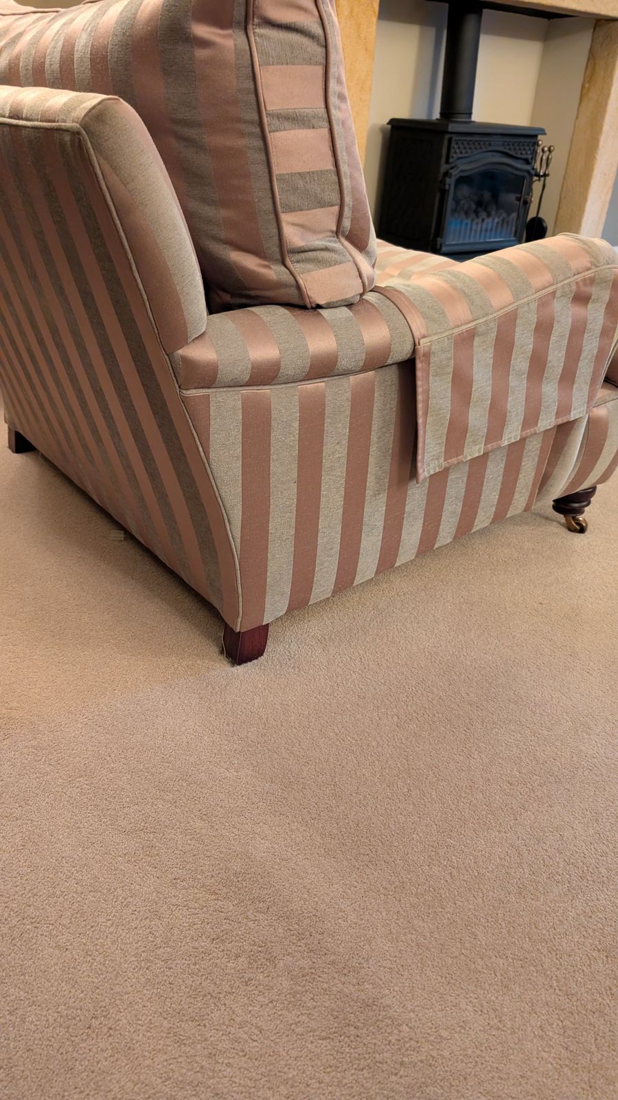 Duresta Lansdowne Reading Chair   Metallic Stripe Snuggler Armchair photo furniture