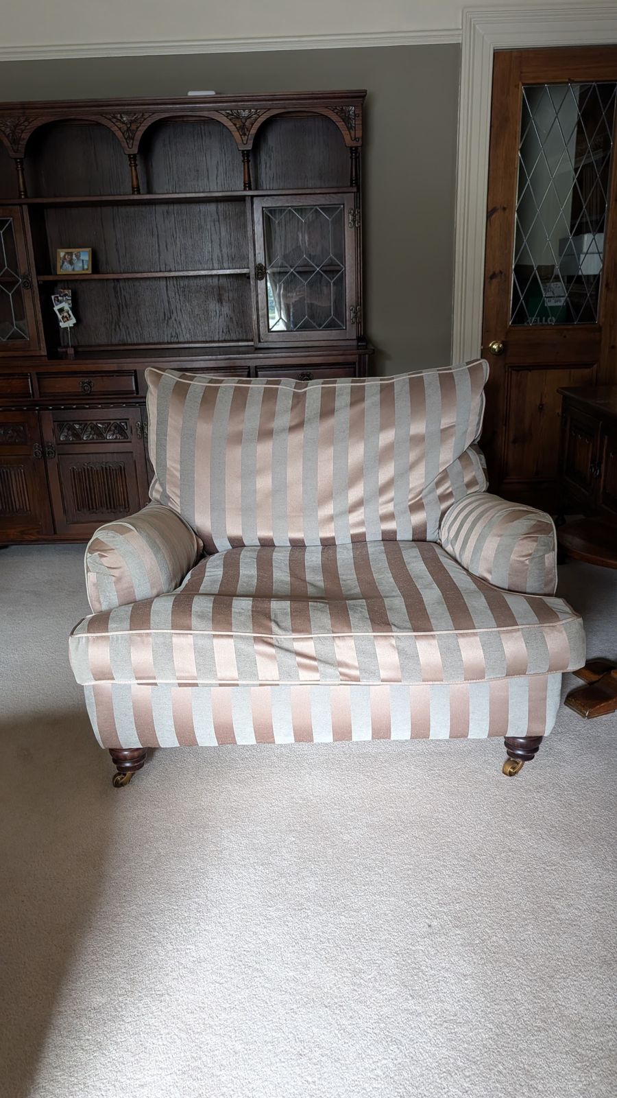 Duresta Lansdowne Reading Chair   Metallic Stripe Snuggler Armchair photo 300.0