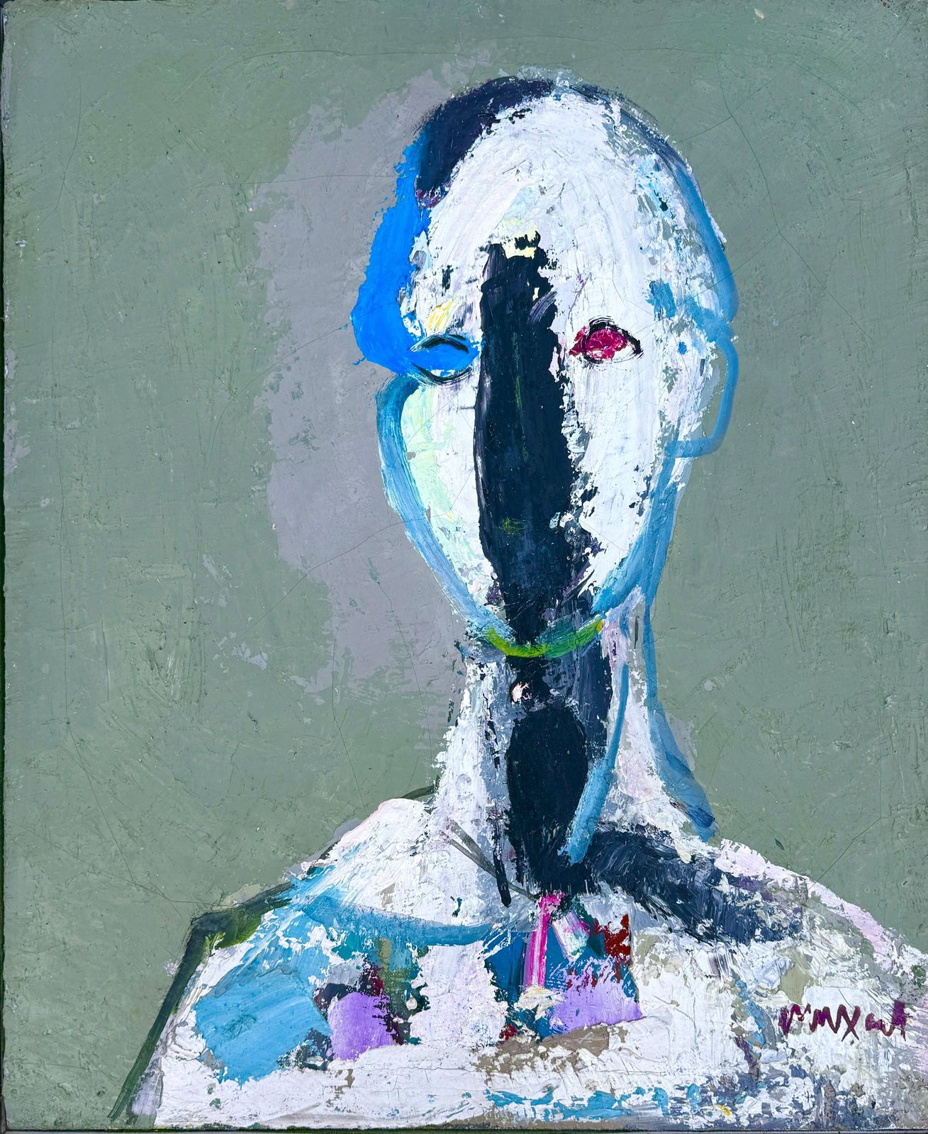 Jaume Muxart Domenech – Mid Century Expressionistisch Portret, Olieverf, Catalaans, Barcelona, Taüll School, 1960.