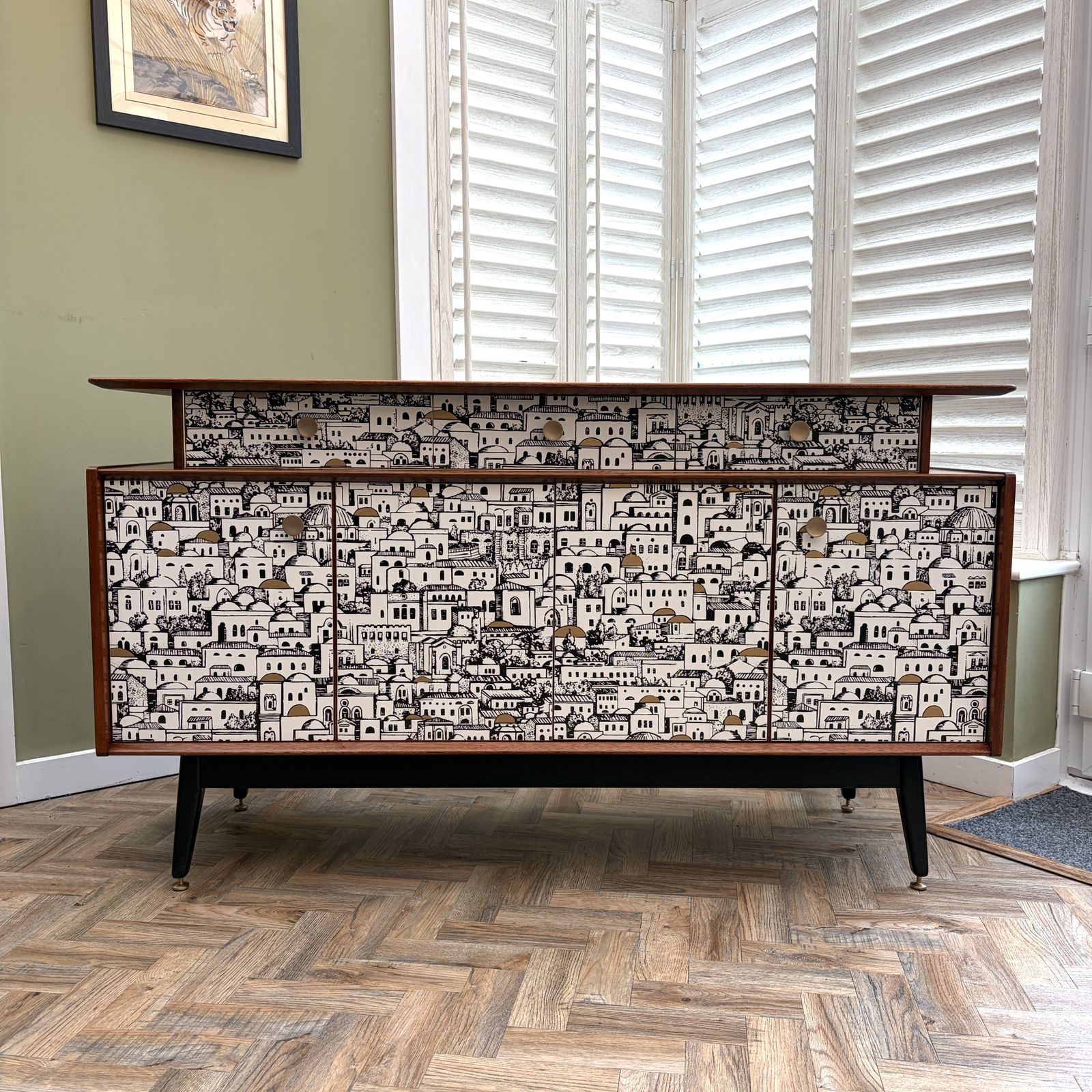 G Plan 'Floating Drawer' Sideboard With Fornasetti Fascia. Restored. Beautiful. photo furniture