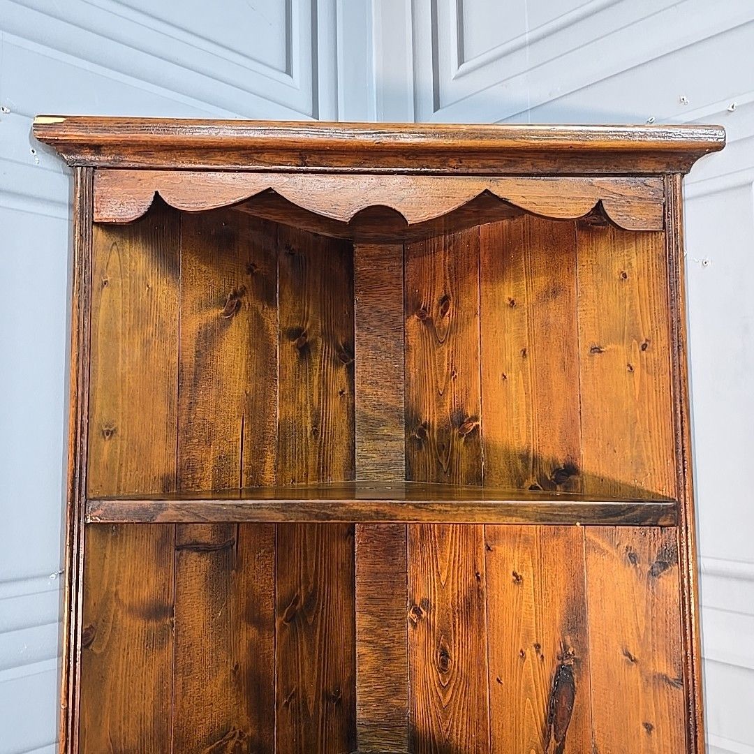 photo buy Rustic Pine Corner Shelf Unit / Vintage Wall Shelving Shelves Solid Wooden Pine