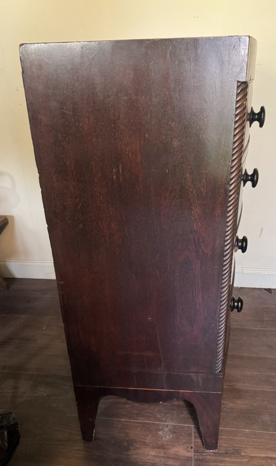 photo for sale Regency Mahogany Bow Fronted Chest Of Drawers