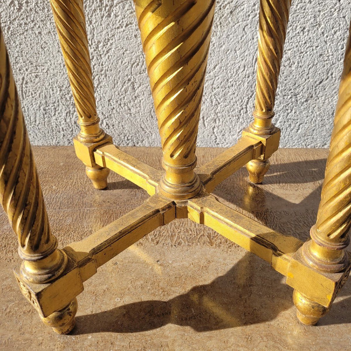 Swivel Piano Stool  Gilded Wood  Late 19th Century photo for sale