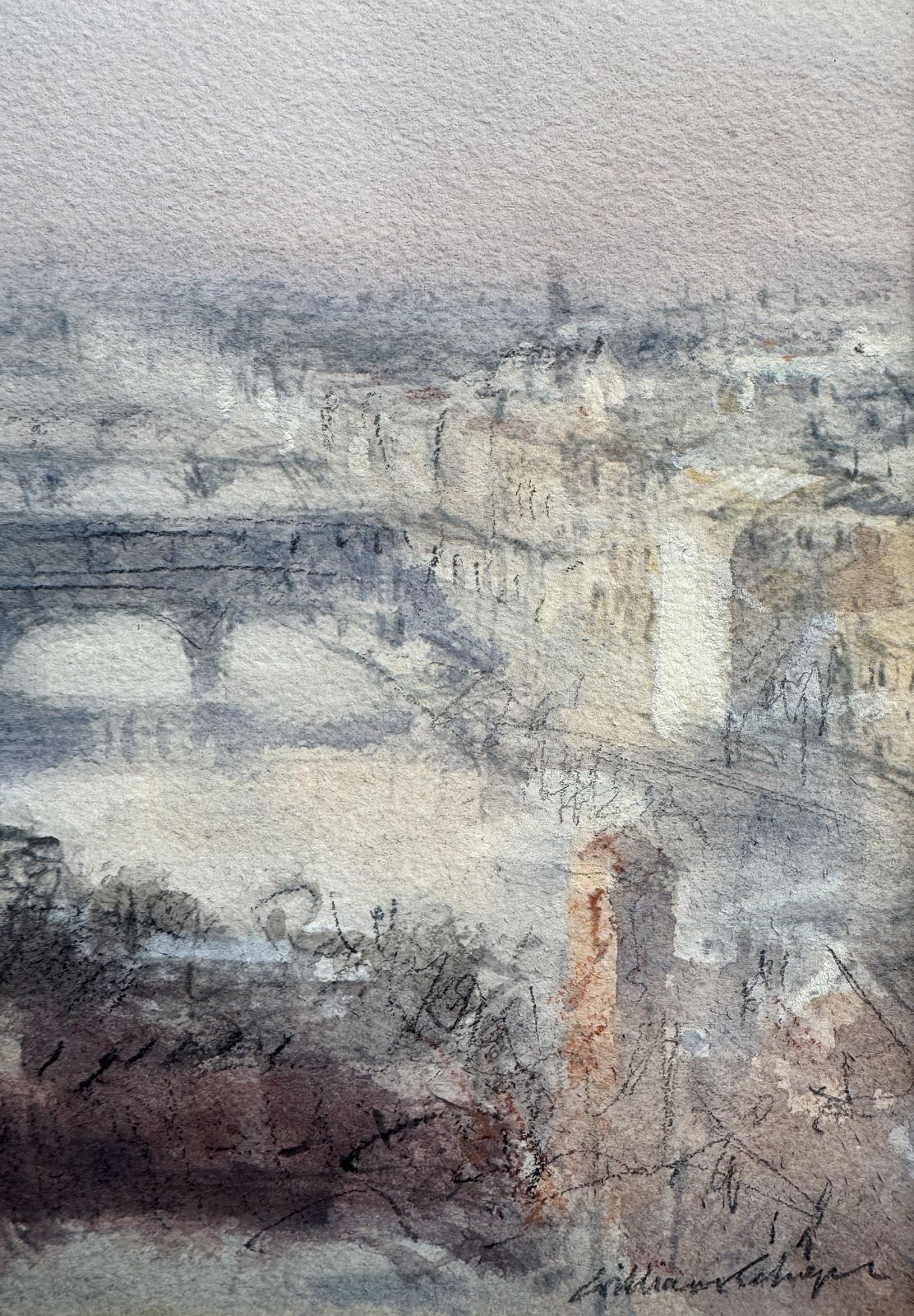 William Selwyn (Welsh B.1933)   Original Signed Watercolour   'Florence' photo vinterior
