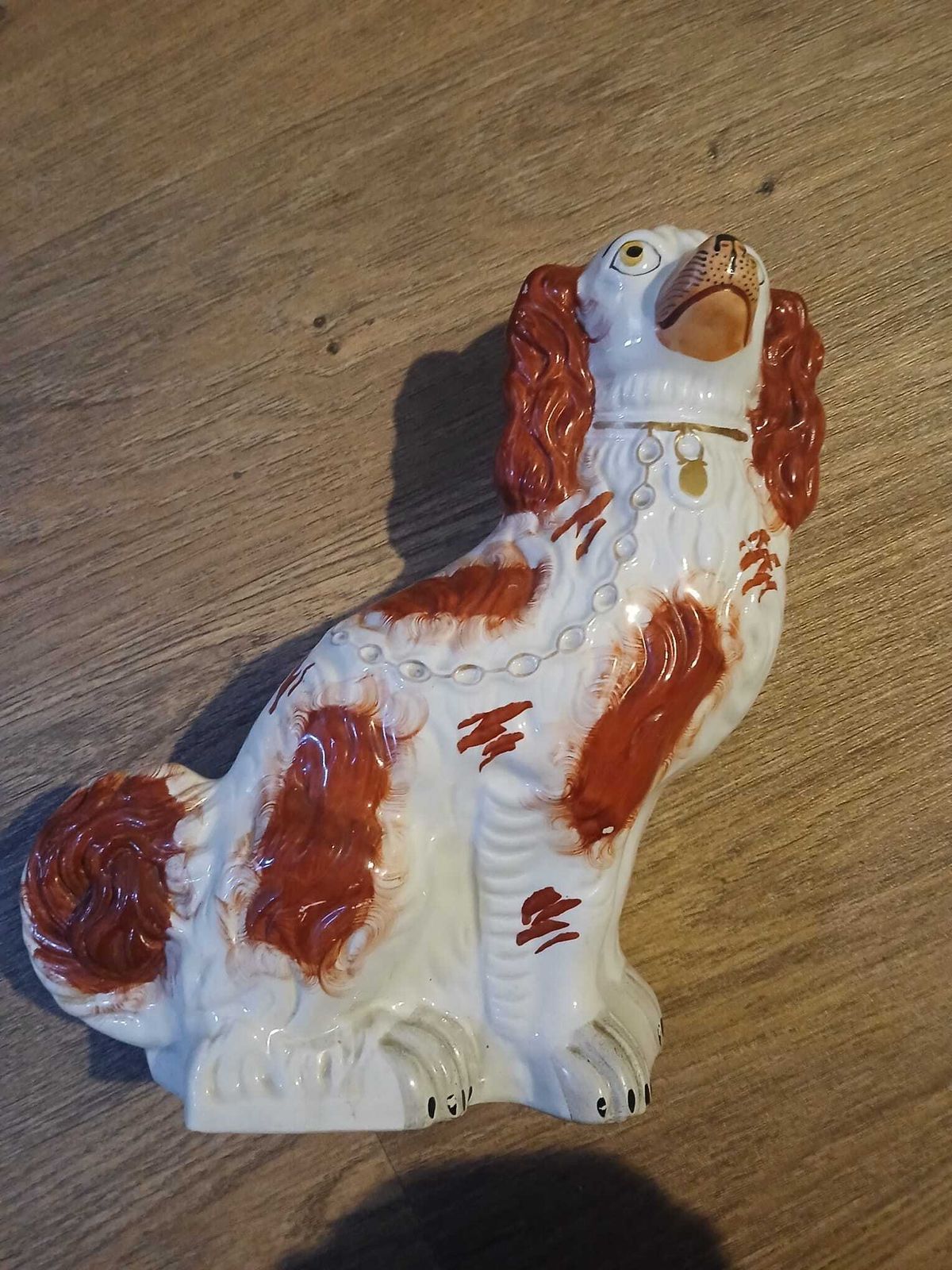 Yorkshire Staffordshire Porcelain Statue Of Two Dogs photo for sale