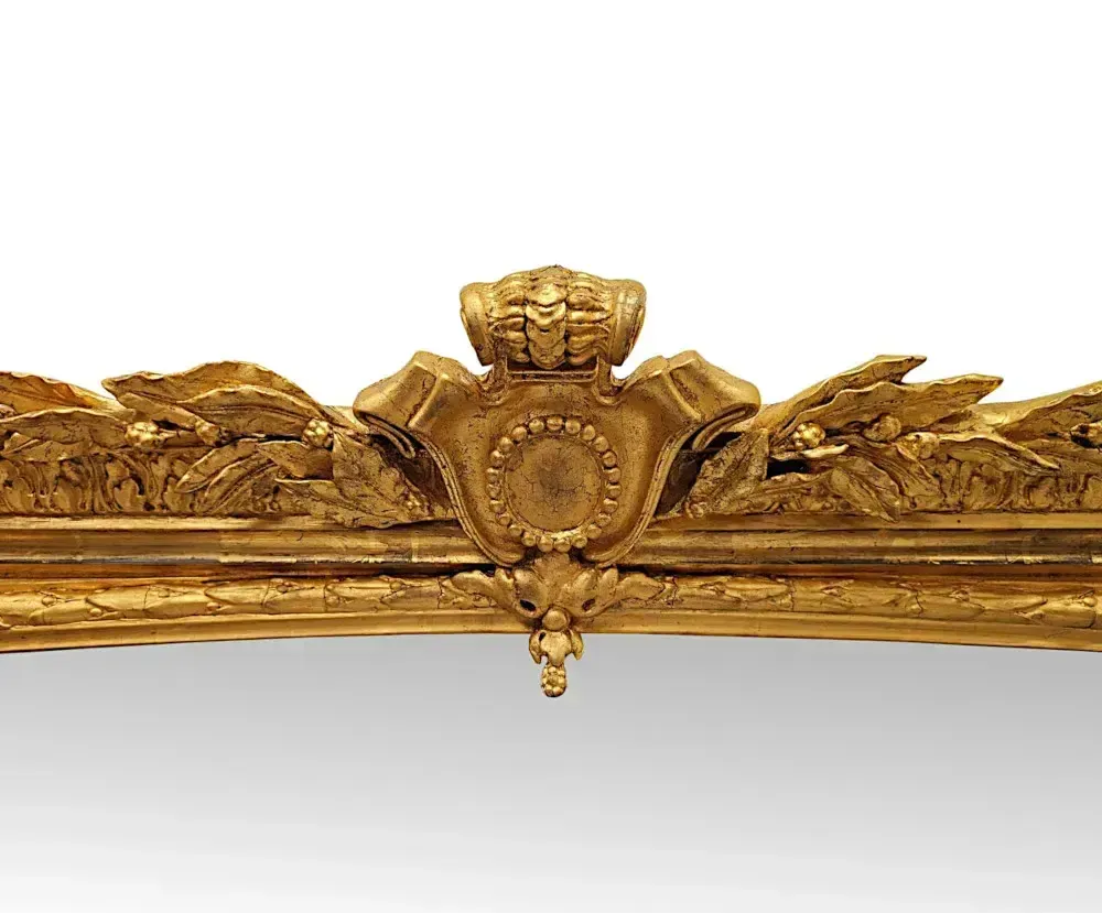 A Very Rare Large 19th Century Irish Country House Giltwood Overmantel Mirror photo for sale