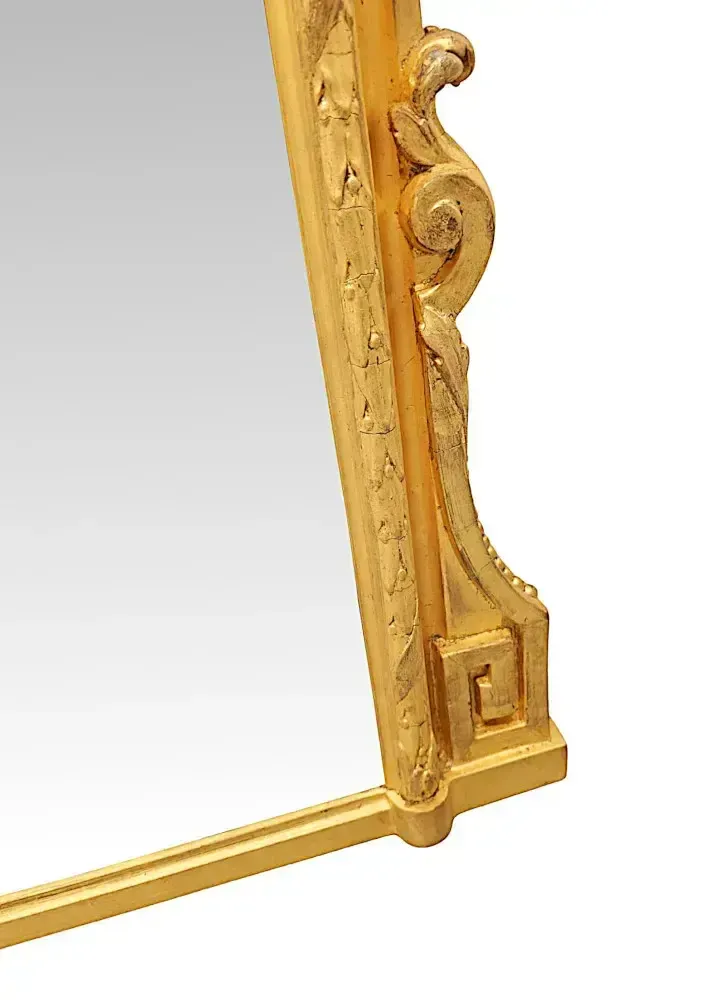 A Very Rare Large 19th Century Irish Country House Giltwood Overmantel Mirror photo vinterior