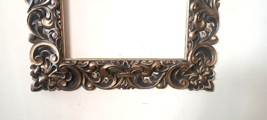 Large Antique Lacquered And Gilded Frame Italy 19th Century photo Home Decor