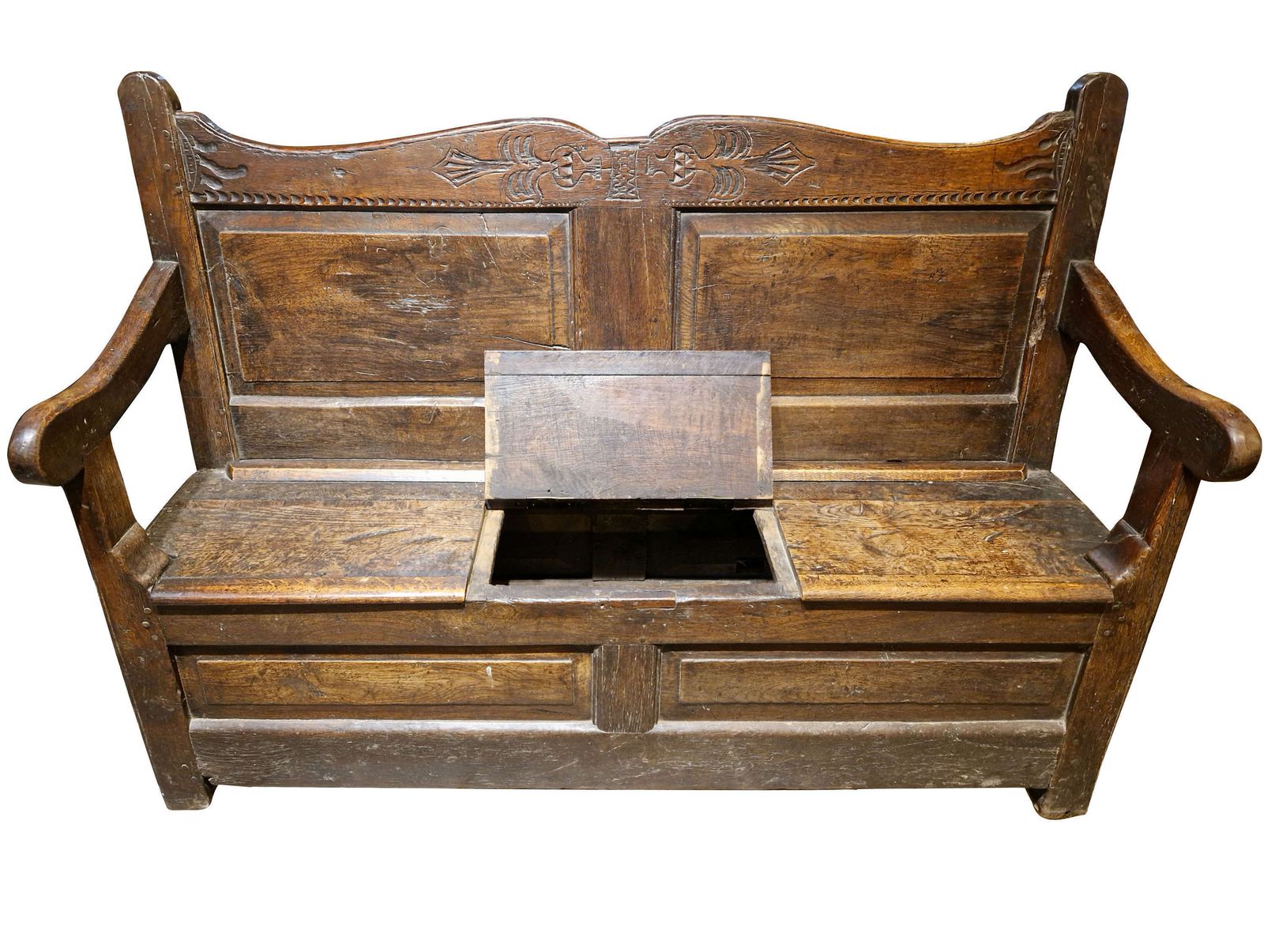18th Century Oak Box Seated Settle – French, Circa 1780 photo furniture