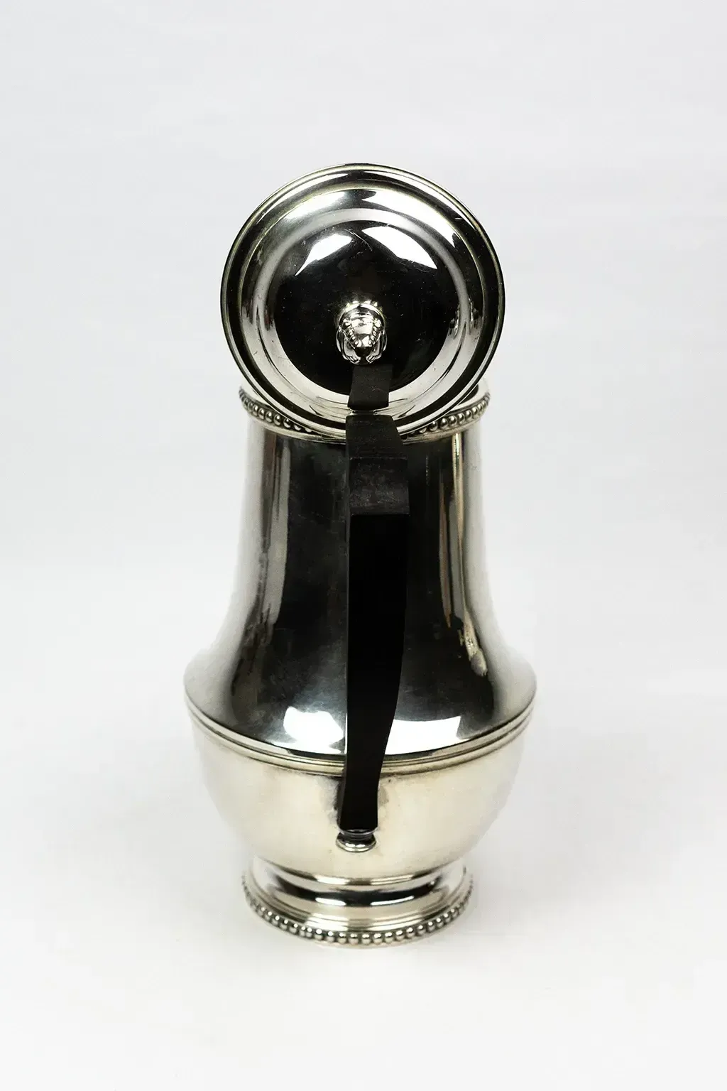 Ercuis Silver Plated Metal Coffee Pot — Decorated With Pearl Friezes, Ebony Handle photo vintage