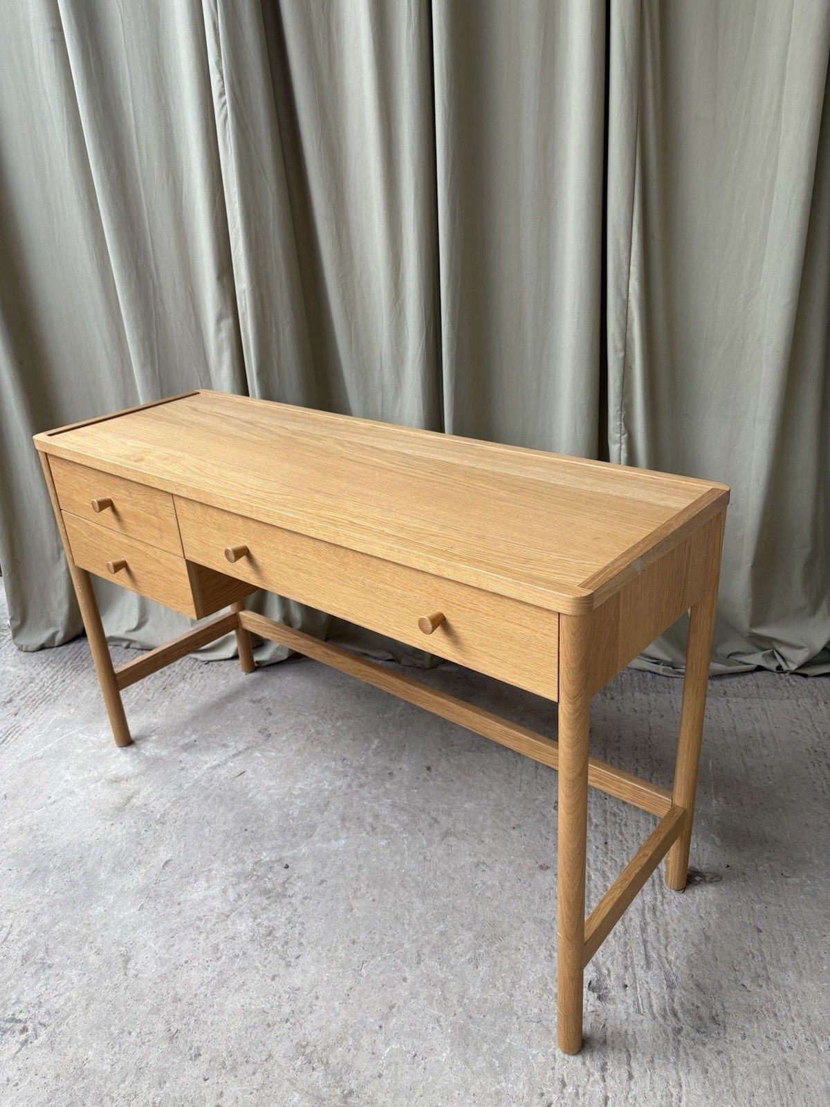 Vtg Mid Century Style Oak Desk Dining Table Danish Scandi Retro R1137 photo vinterior