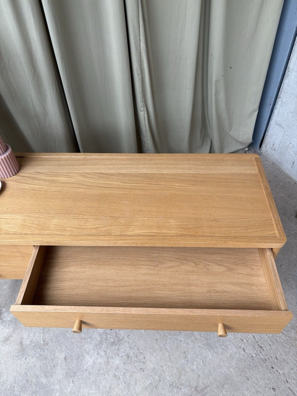 photo for sale Vtg Mid Century Style Oak Desk Dining Table Danish Scandi Retro R1137