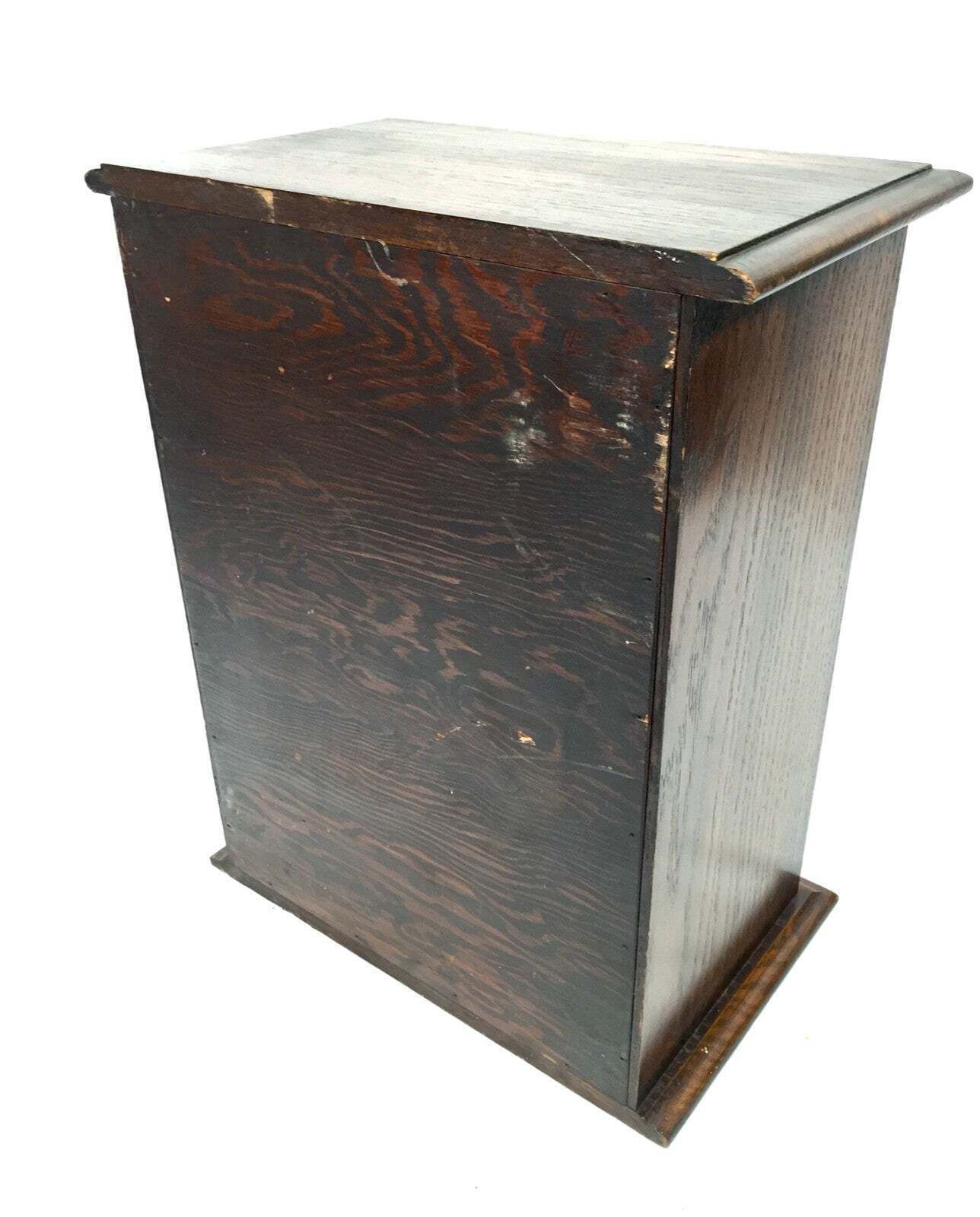 photo for sale Antique Tabletop Wooden Chest Of Drawers / Filing Storage Box Cabinet C.1950