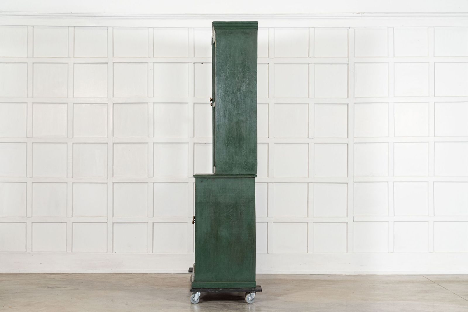 Large 19thc English Painted Pine Glazed Housekeepers Cabinet photo vinterior
