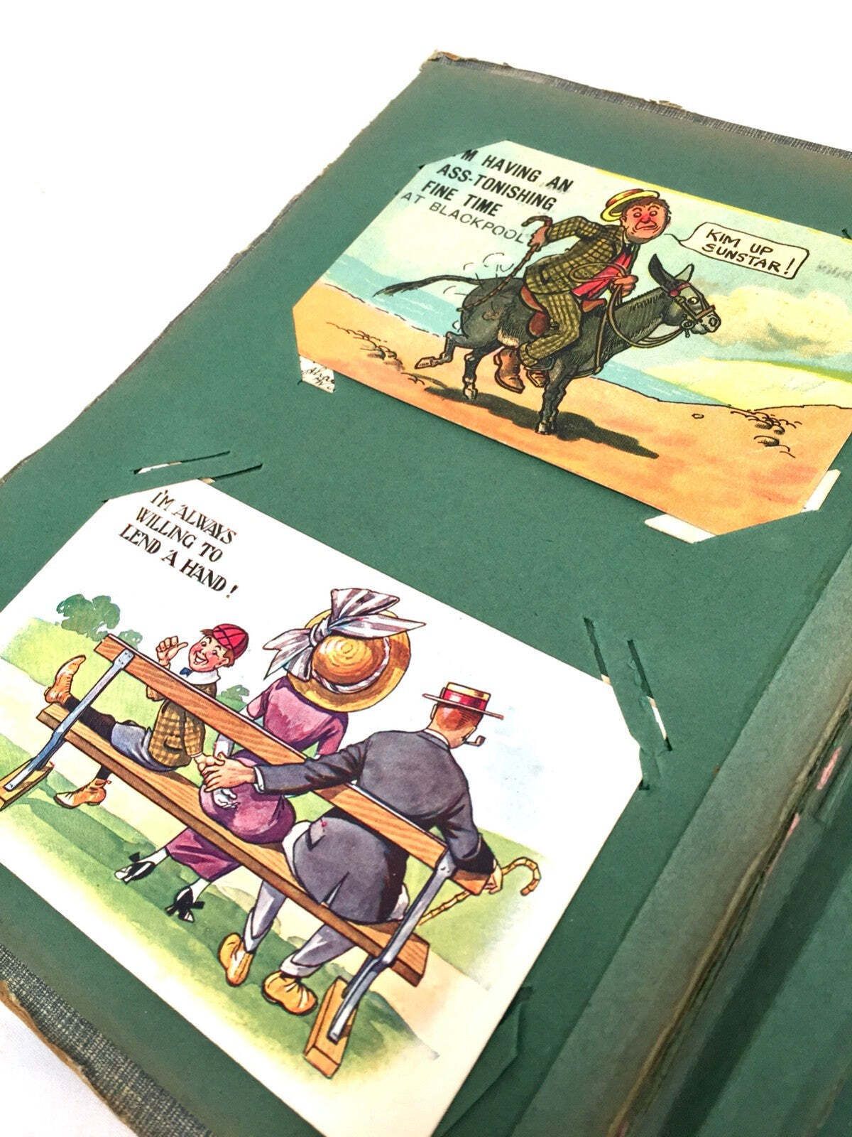 Antique Art Nouveau Early 20th Century Postcard Album / Photo Book / Scrapbook photo furniture