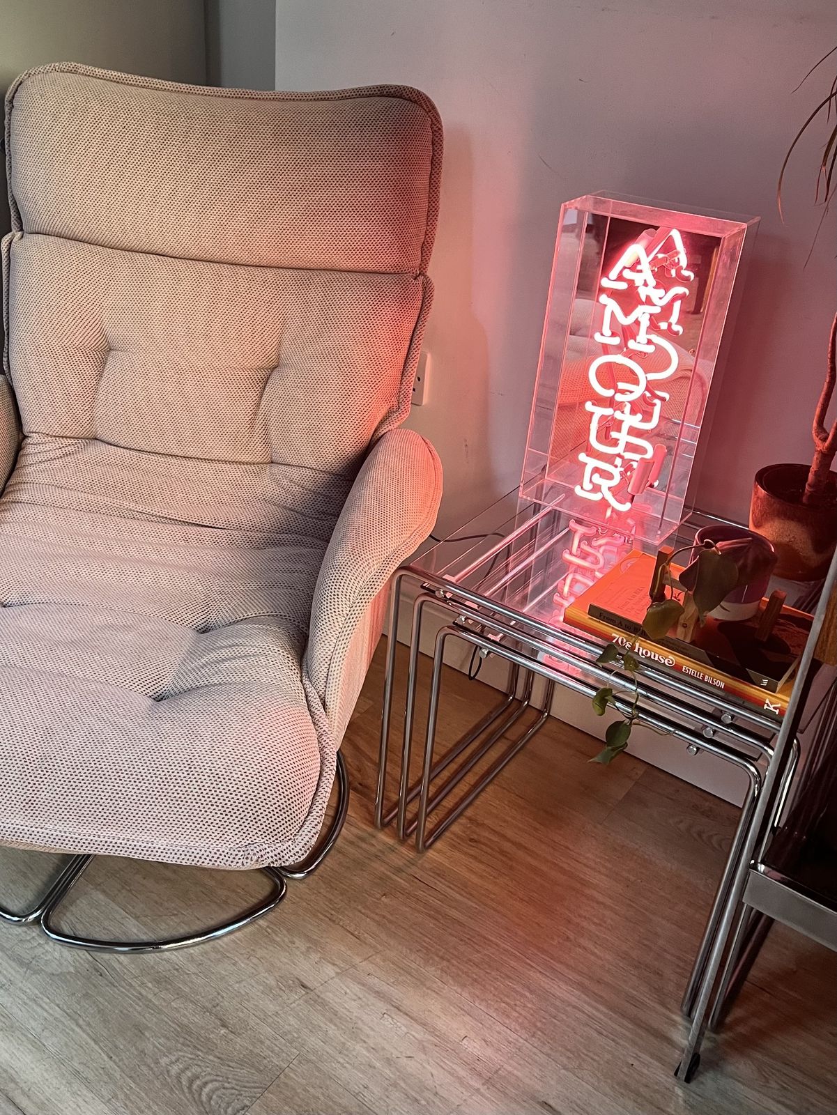 photo vintage Vintage 1970s Habitat Chrome Lounge Chair Designed By Terence Conran Mid Century