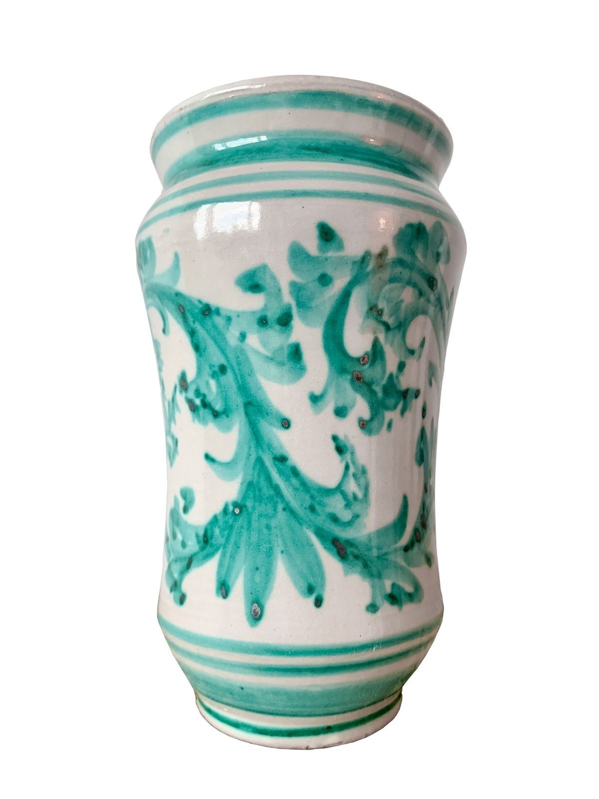 Italian Igor Vase Ceramic Sculpture White/Green Santo Stefano Di Camastra 1950's photo Art