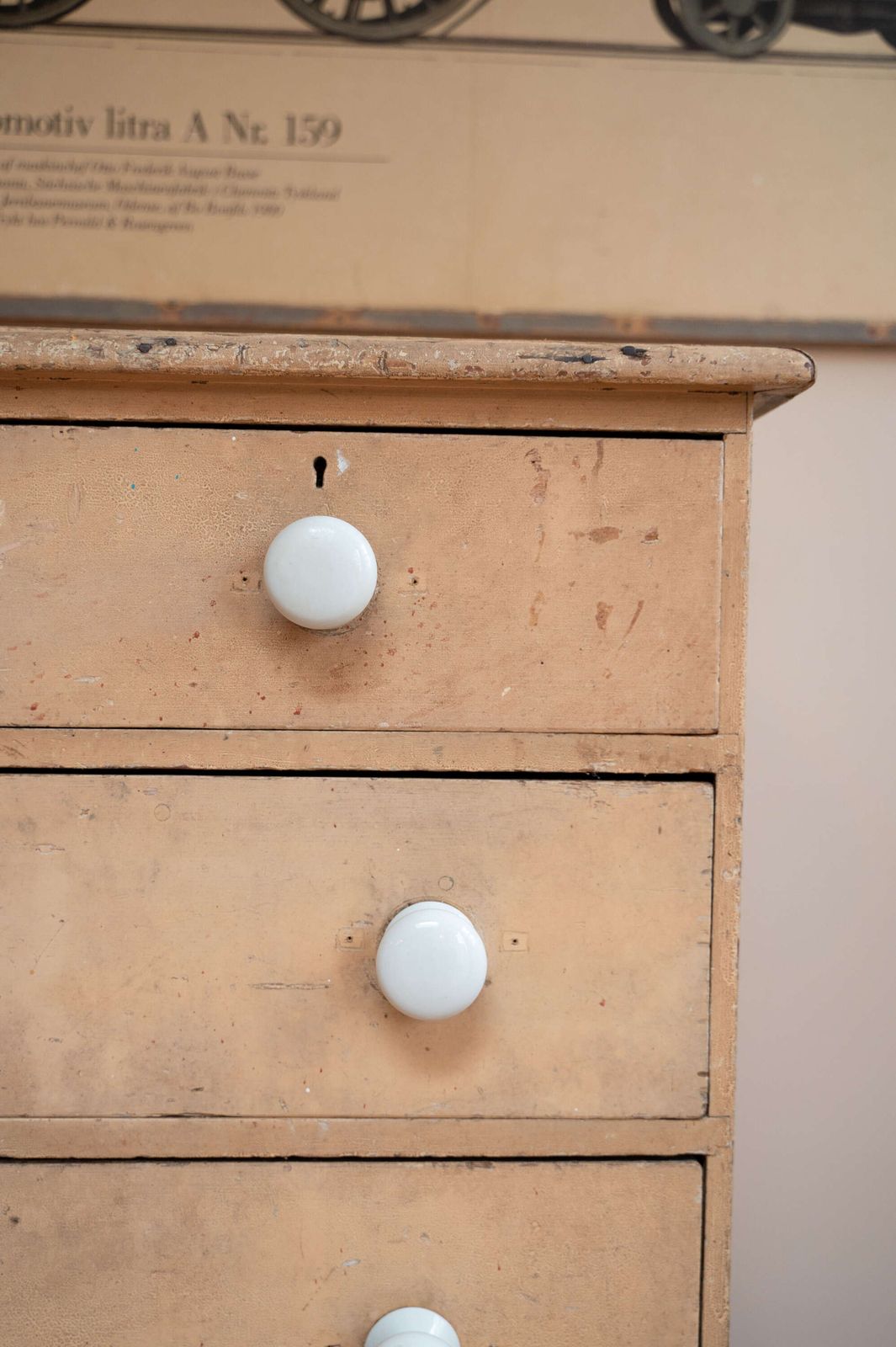 475.0 Painted Shabby Chic Chest Of Drawers | 2 Over 3 photo