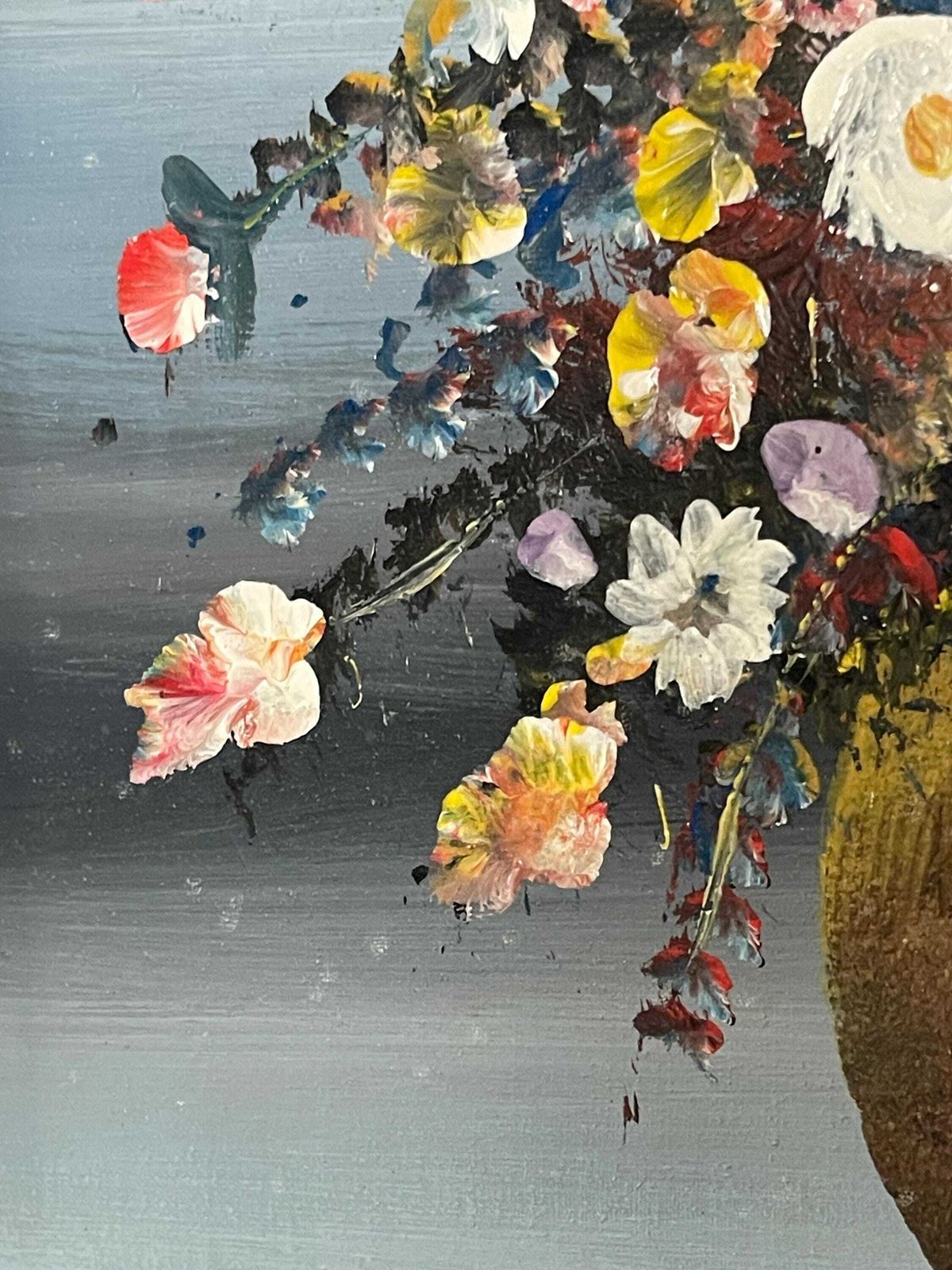 Antique Still Life Oil Painting Study Of Flowers In A Vase By Velkov photo Art