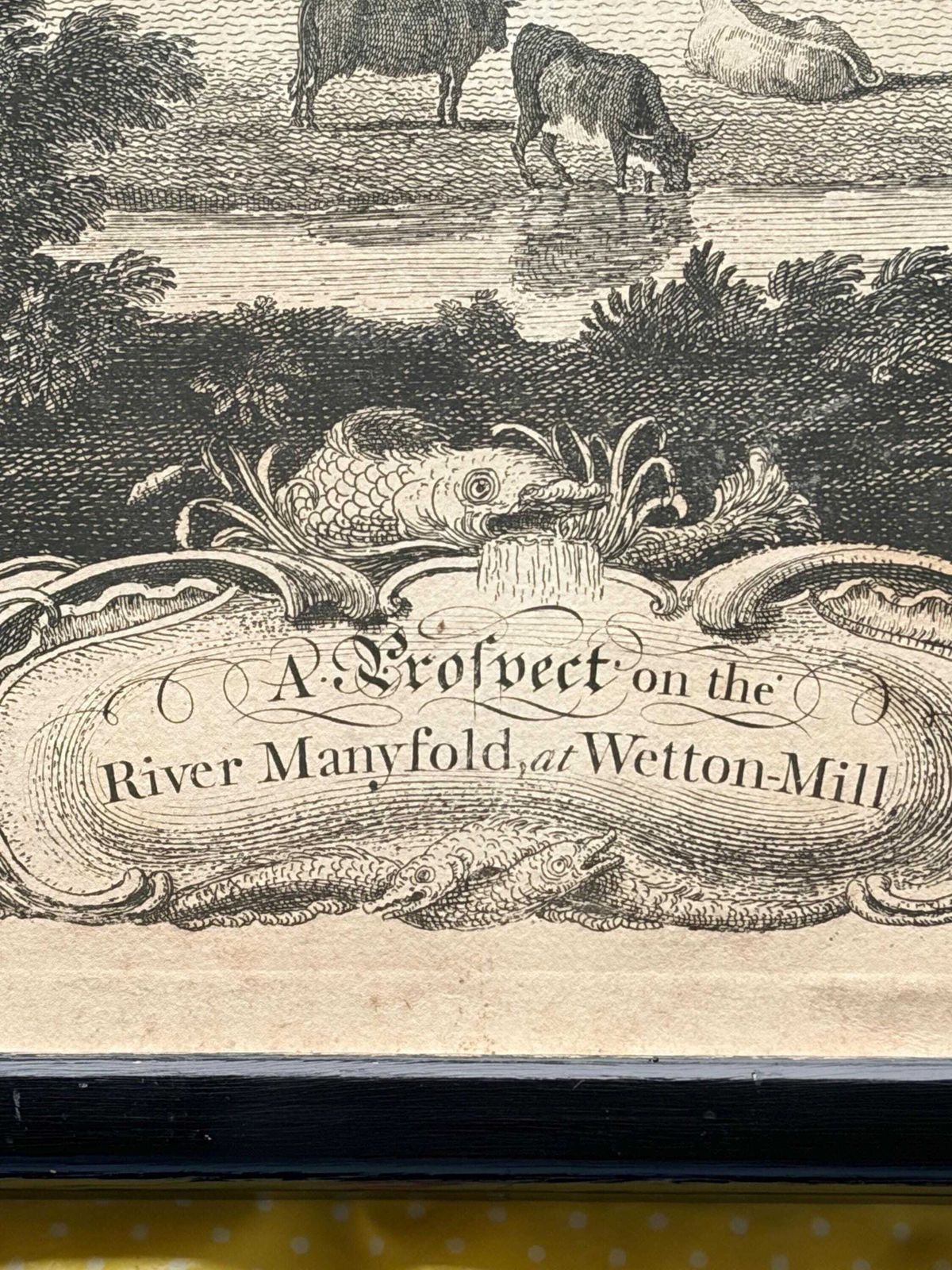 Art Antique 1743 Copper Plate Engraving Thomas Smith Of Derby Wetton Mill River Manifold Georgian Landscape Framed photo