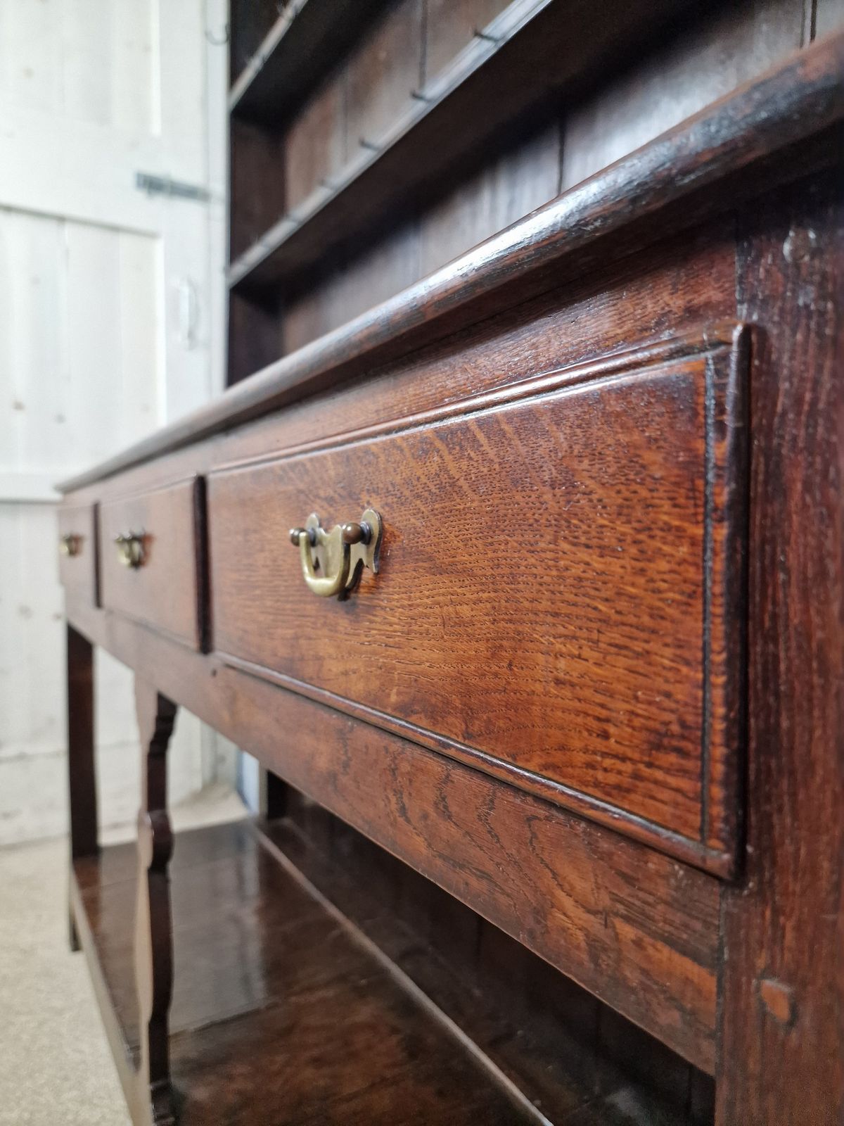 Antique Oak Dresser And Plate Rack   George II (18thc.) photo vintage