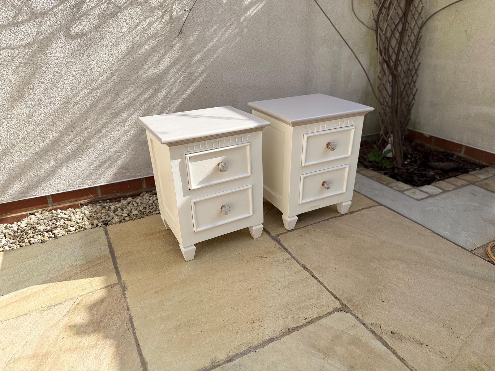 Pair Of Vintage Bedside Tables Chests Lamp Stands photo Furniture